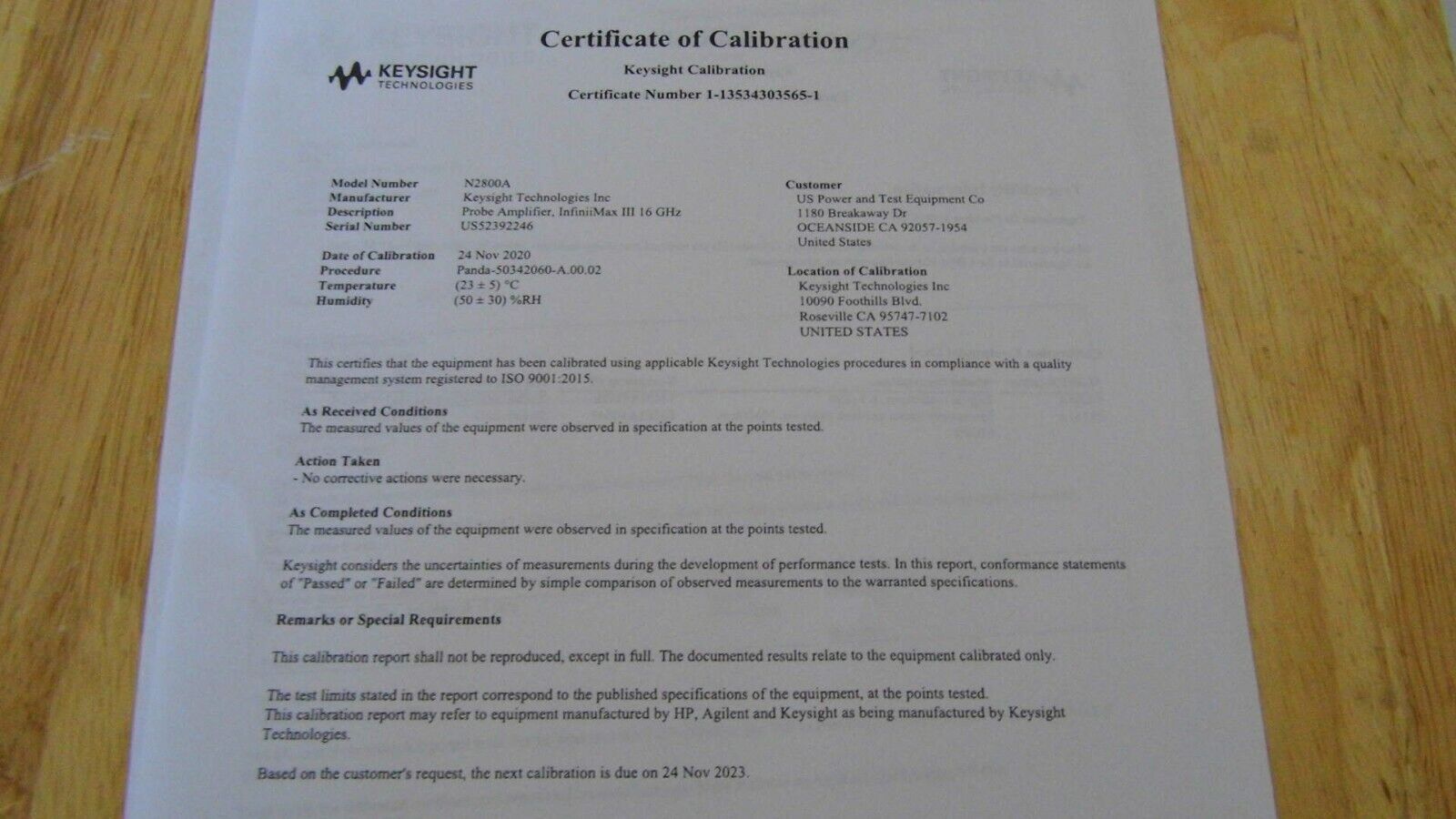 InfiniiMax III N2800A 16GHz Probe Amplifier 13 in stock w/ exp Keysight  cal.