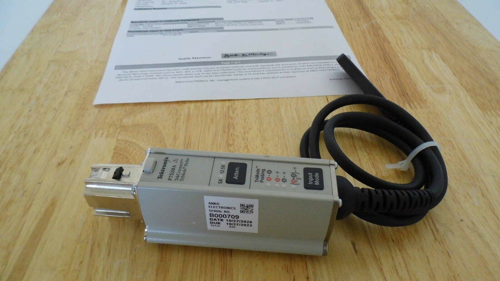 Tektronix P7520A 20GHz Trimode Differential Probe No Acc. w/NIST cal, 