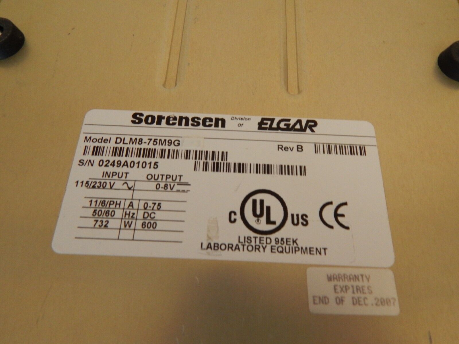 Sorensen DLM8-75M9G GPIB DC Power Supply 30 Day Warranty,