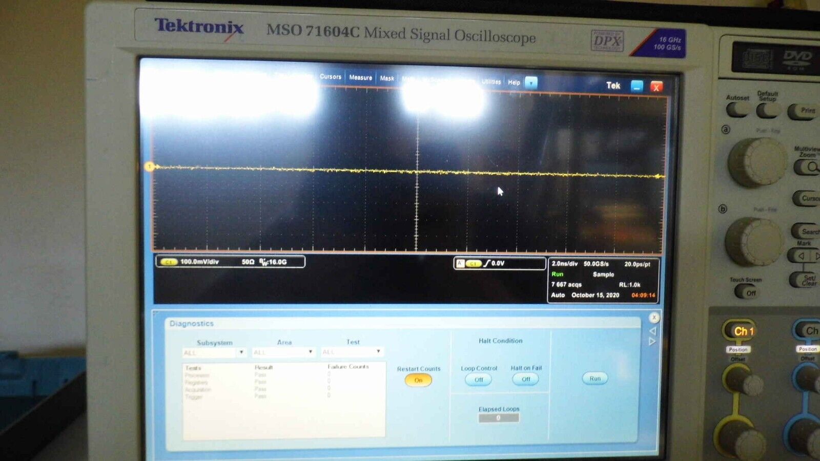 Tektronix MSO71604C Mixed Signal Oscilloscope, 16 GHz, 4 + 16 Ch., 100 GS/s