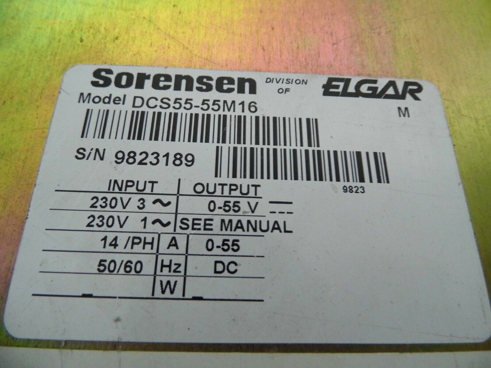 Sorensen DCS55-55, 55Vdc 55Amps 3000Watts  4 in stock, Tested.