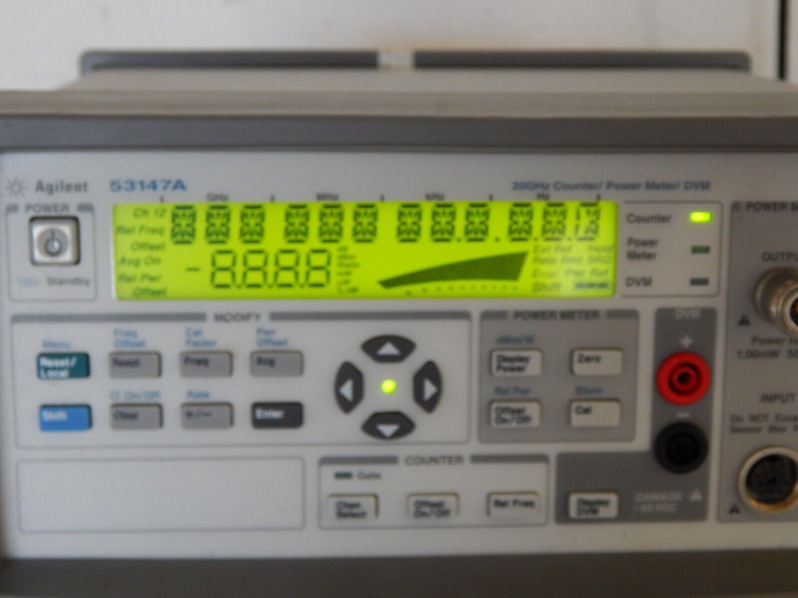 Agilent 53147A Counter/Power Meter/DVM, 20GHz, Opt 001, w/case 123hrs of use