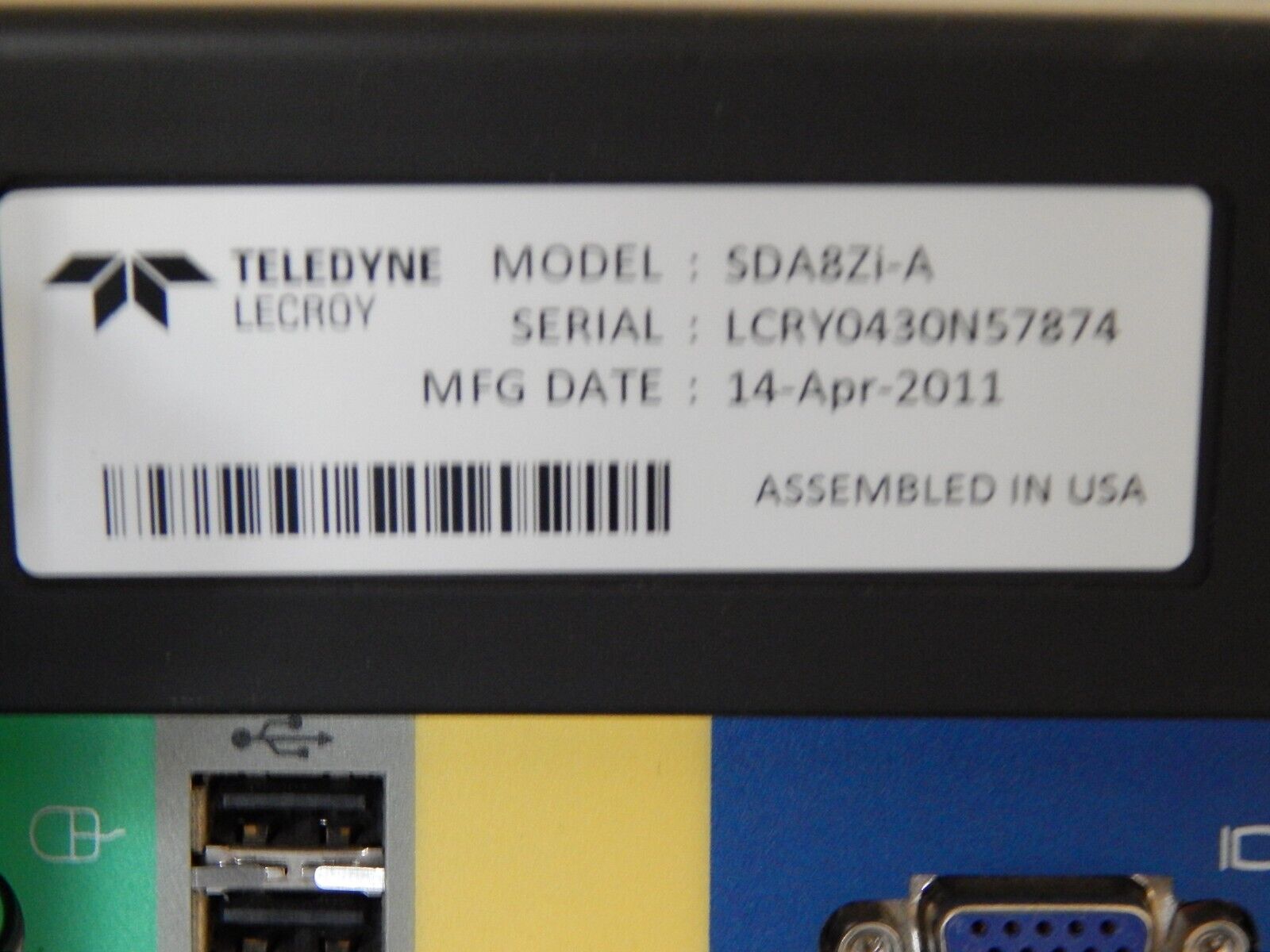 LeCroy SDA820Zi-A oscilloscope w/mfg cal & data 1/25/22 option loaded