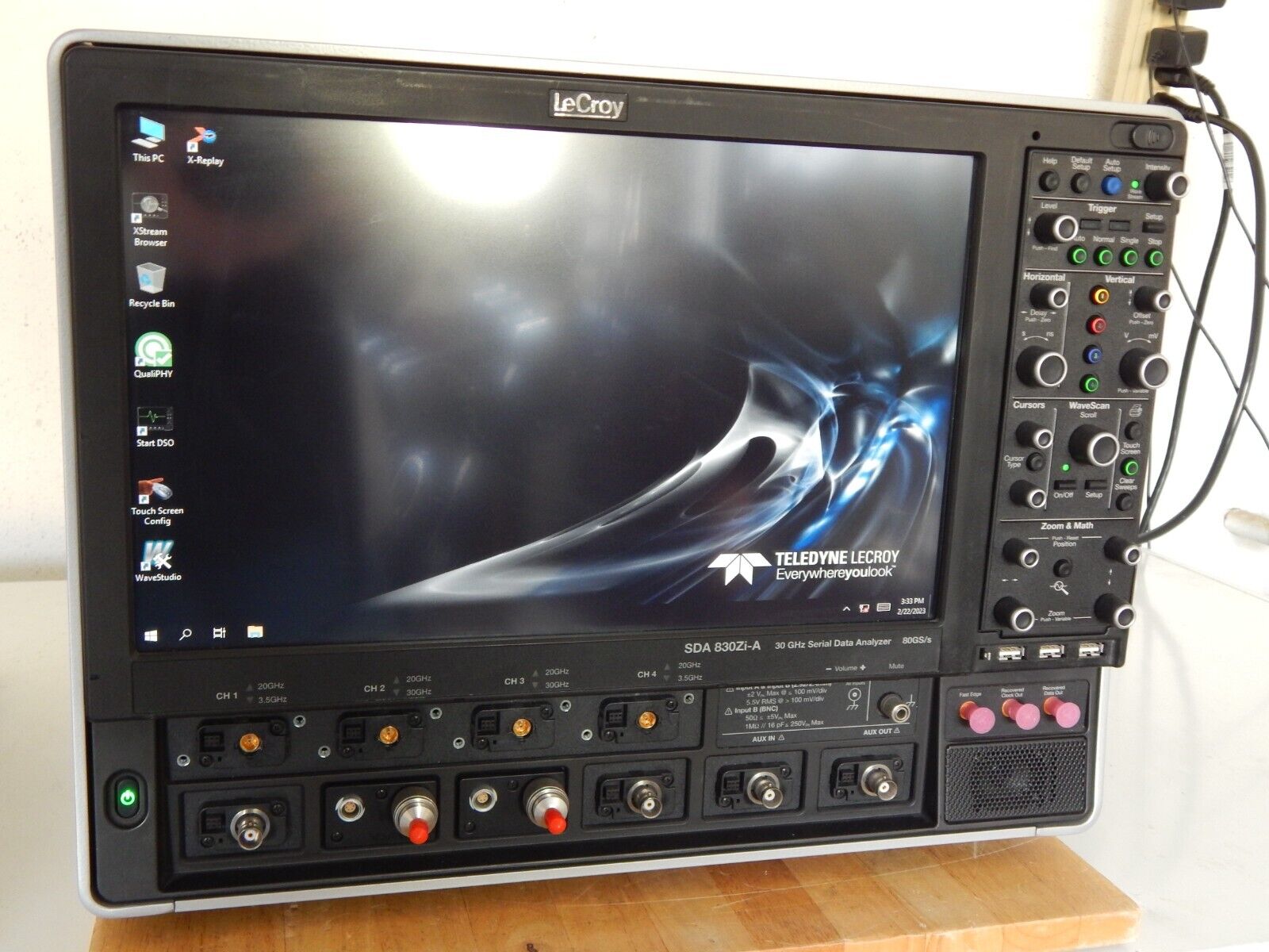 LeCroy SDA830Zi-A oscilloscope w/mfg cal & data 2/23 option loaded, WIN 10