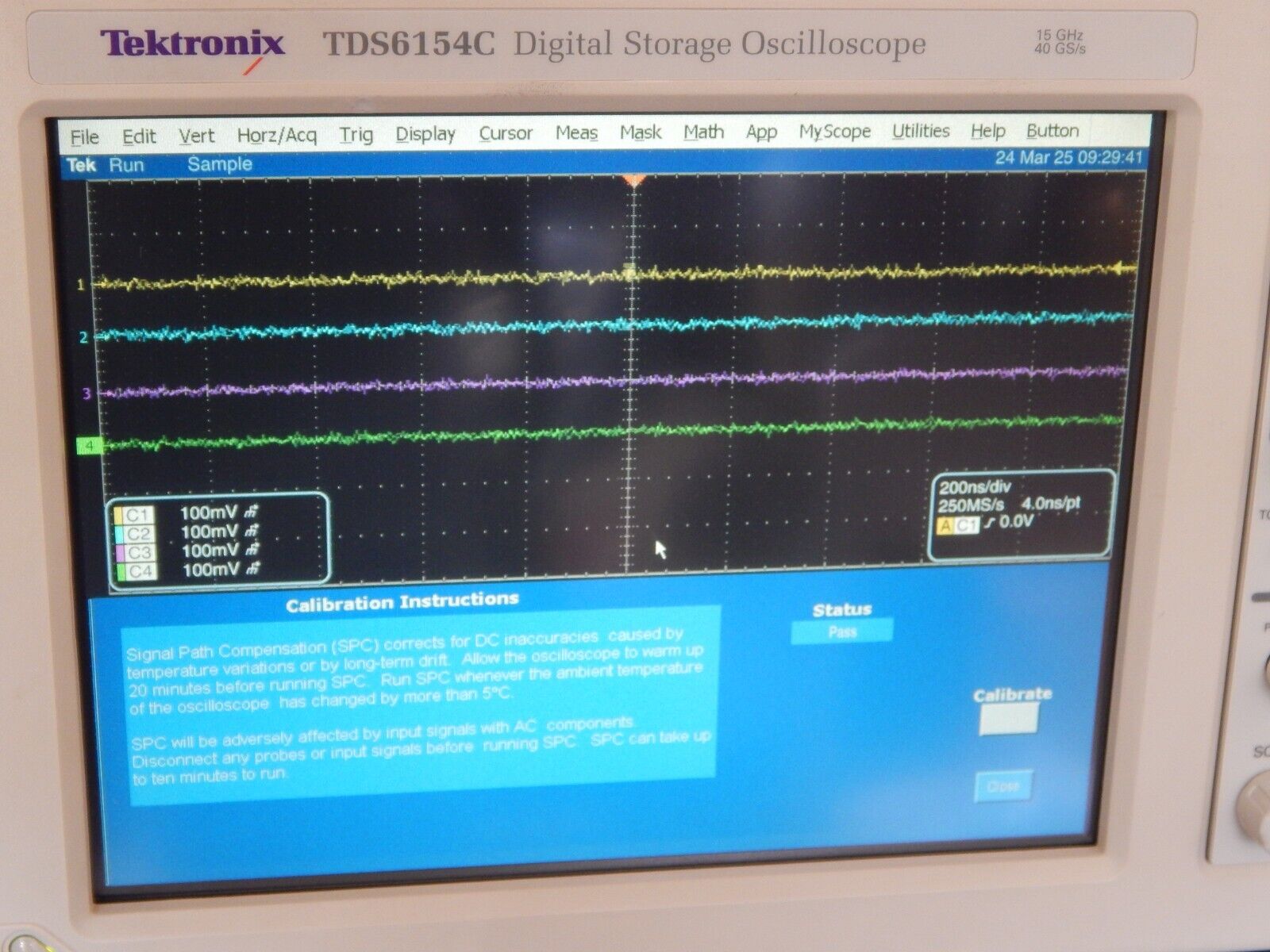 TDS6154C 15GHz 40GS/s 8 Options, NIST calibration