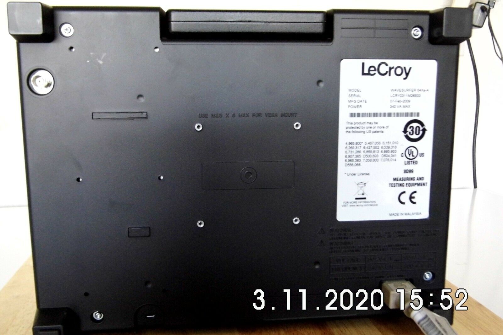 Lecroy Wavesurfer 64MXs-A Touchscreen Oscilloscope 600MHz 5GS/s 4CH 