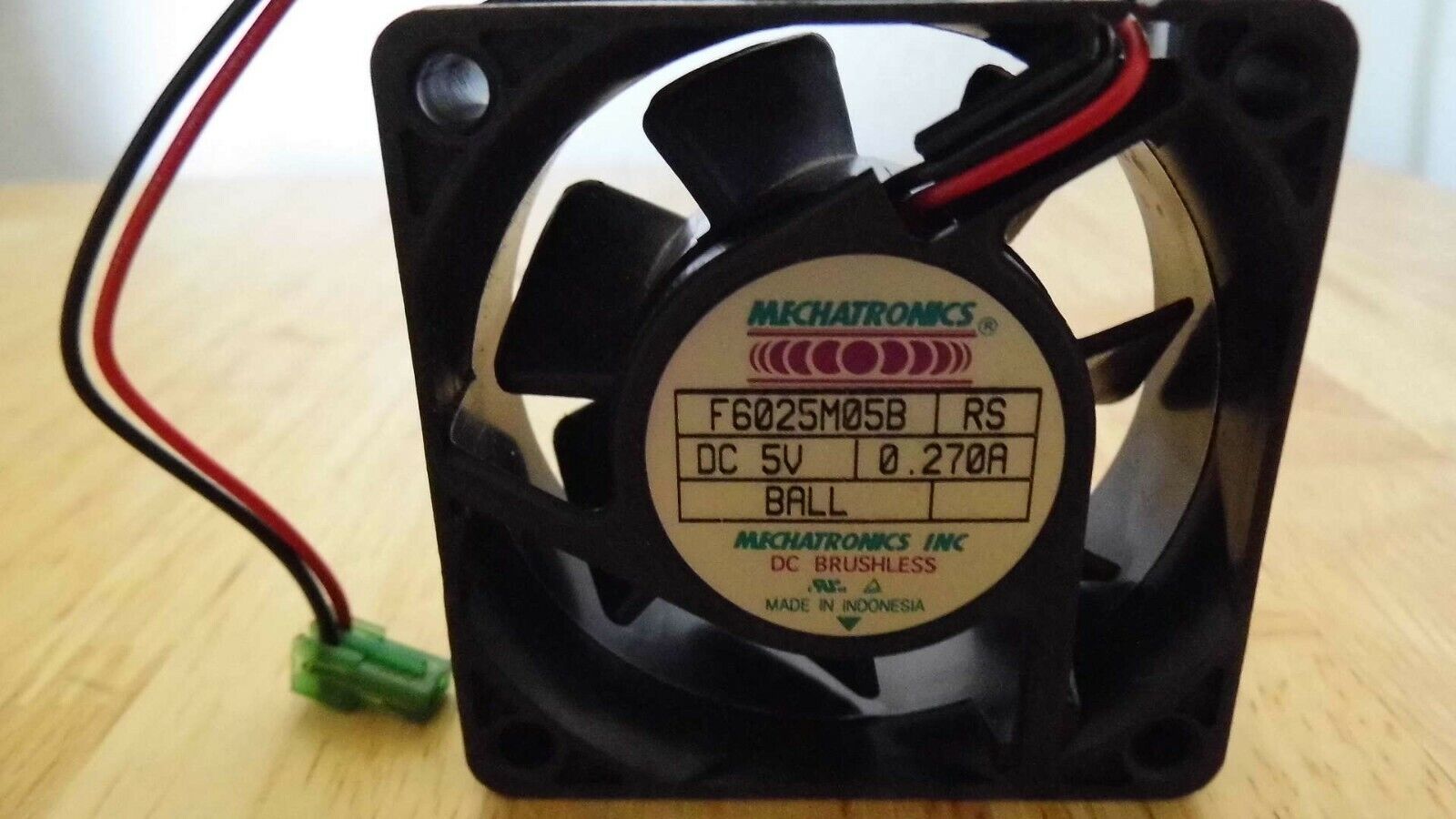Mechatronics F6025M05B, 60 mm Axial Fan 5Vdc 17CFM 28dBA 3300RPM  many in stock