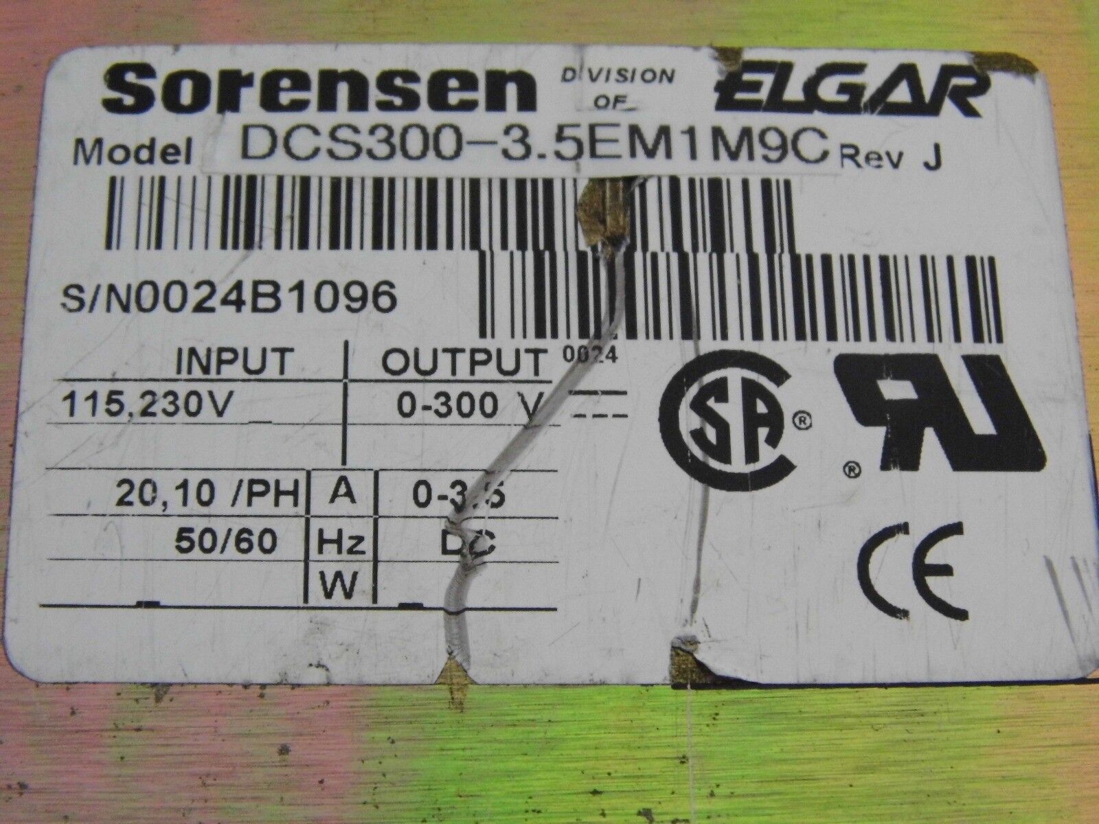 DCS300-3.5E M9C GPIB 300Vdc 3.5A (6 in stock)