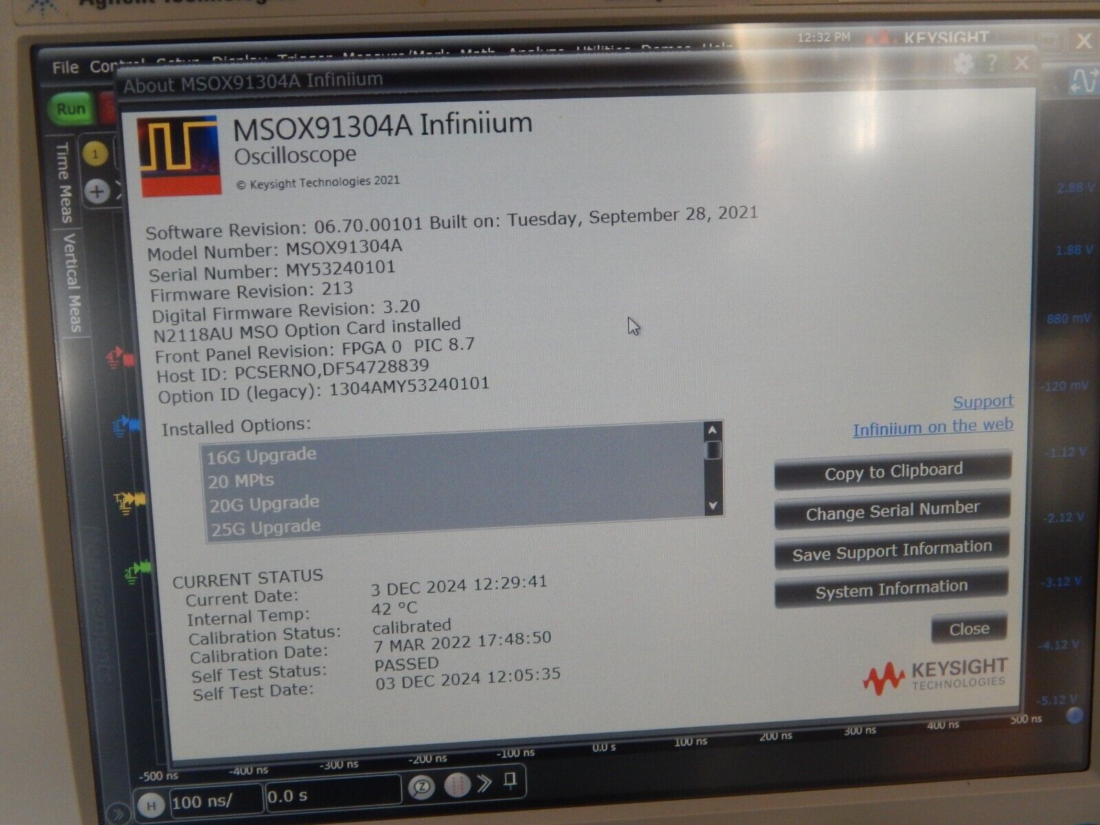 Keysight Infiniium MSOX92504A 25GHz Mixed Signal Oscilloscope Z540 cal 12/2024