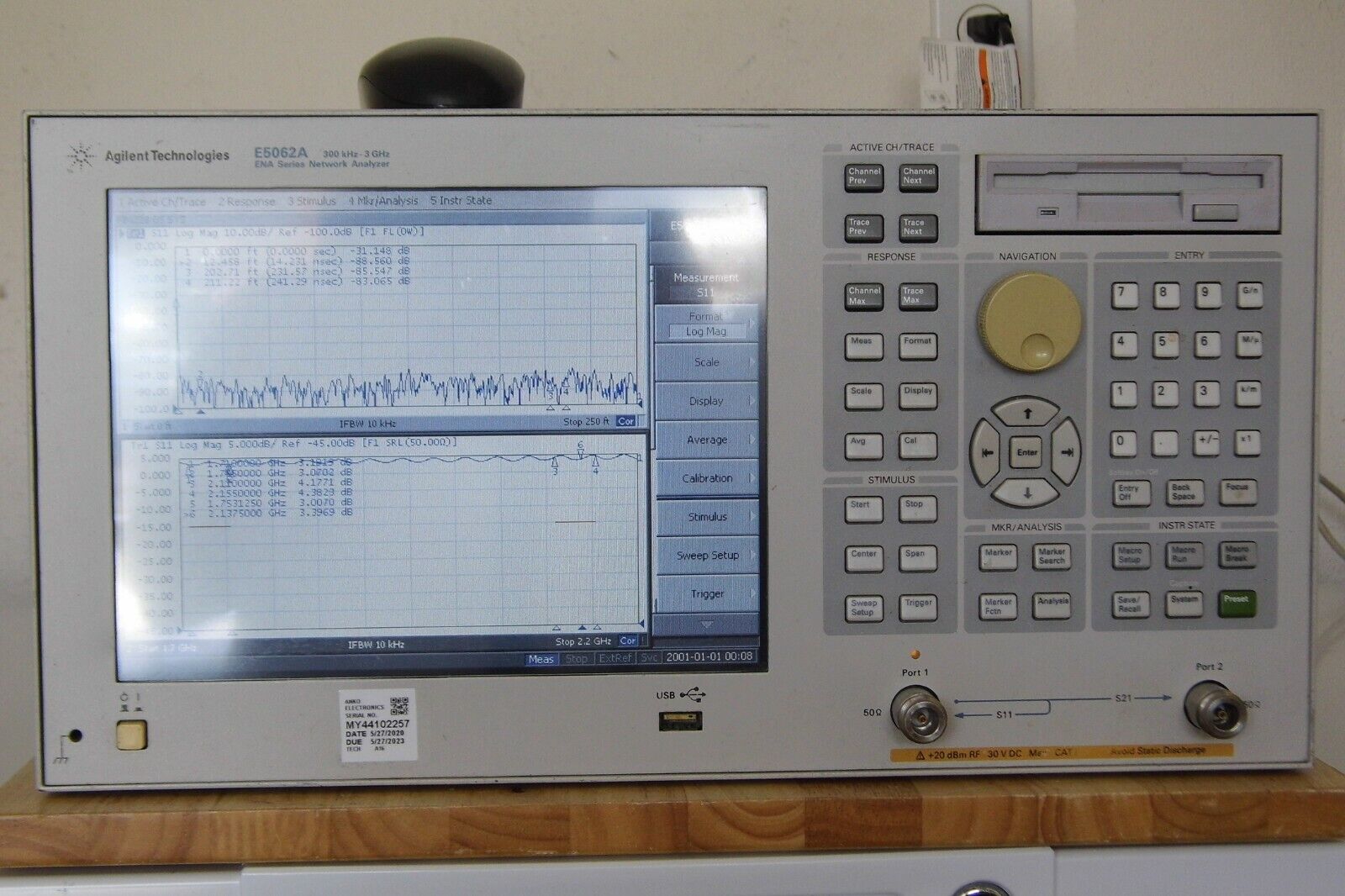 Agilent / HP E5062A 3GHz Network Analyzer w/Options 016, 100, 150 & 1E1  CAL'D!