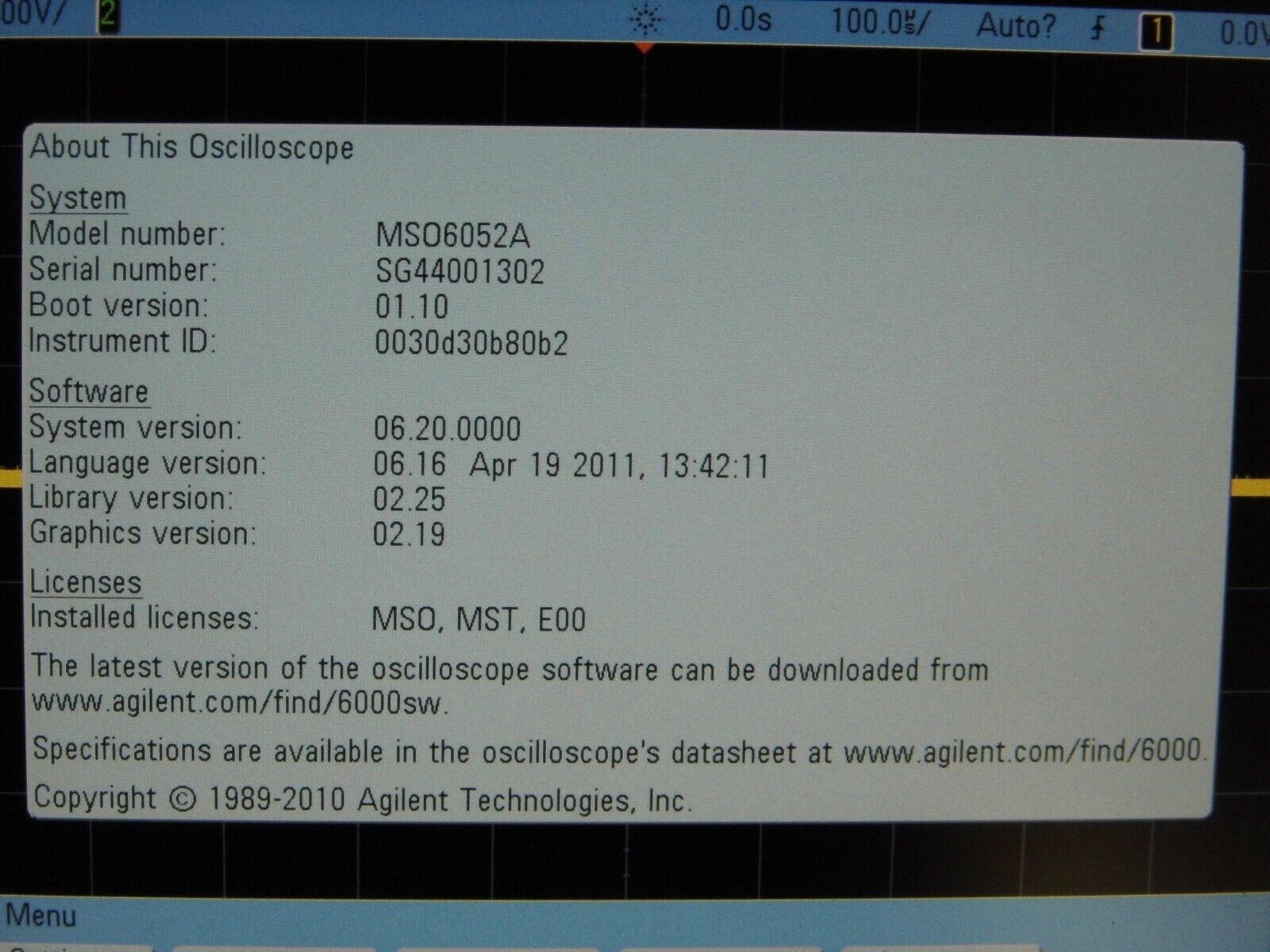 Keysight Agilent MSO6052A 500MHz 4GS/s 2Ch Oscilloscope  w/accessories and POD