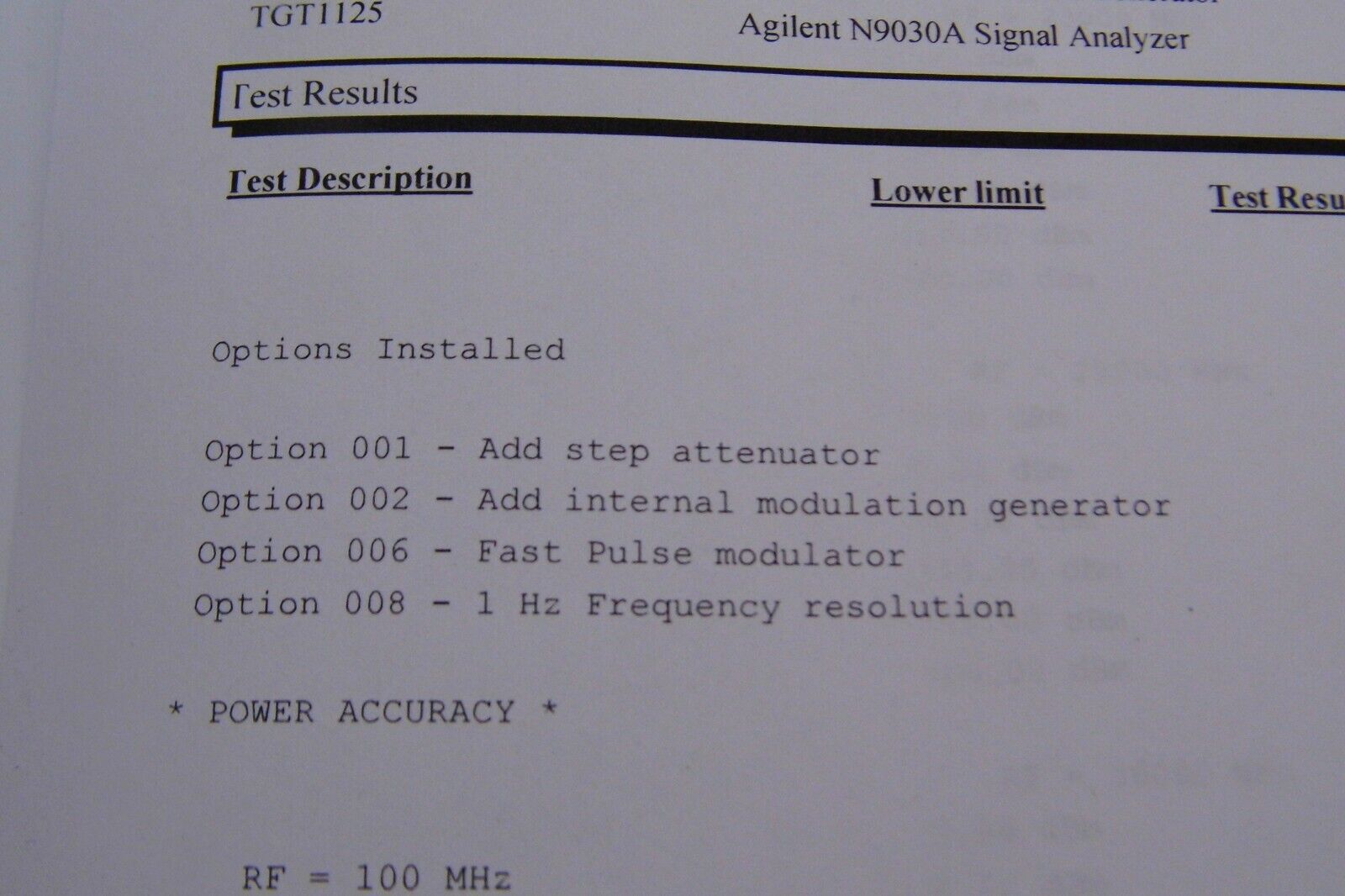 Agilent HP 83650B 001/002/006/008/ cal & data, 10Mhz-50Ghz synth.sweep generator