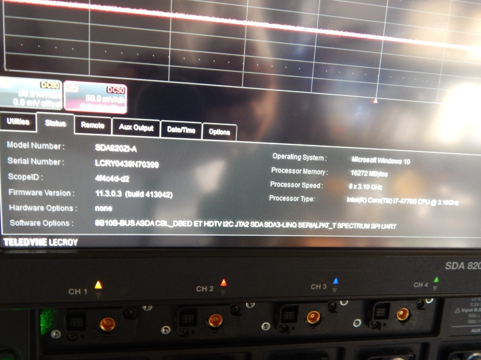 LeCroy SDA820Zi-A oscilloscope w/mfg cal & data 3/5/26 option loaded ...