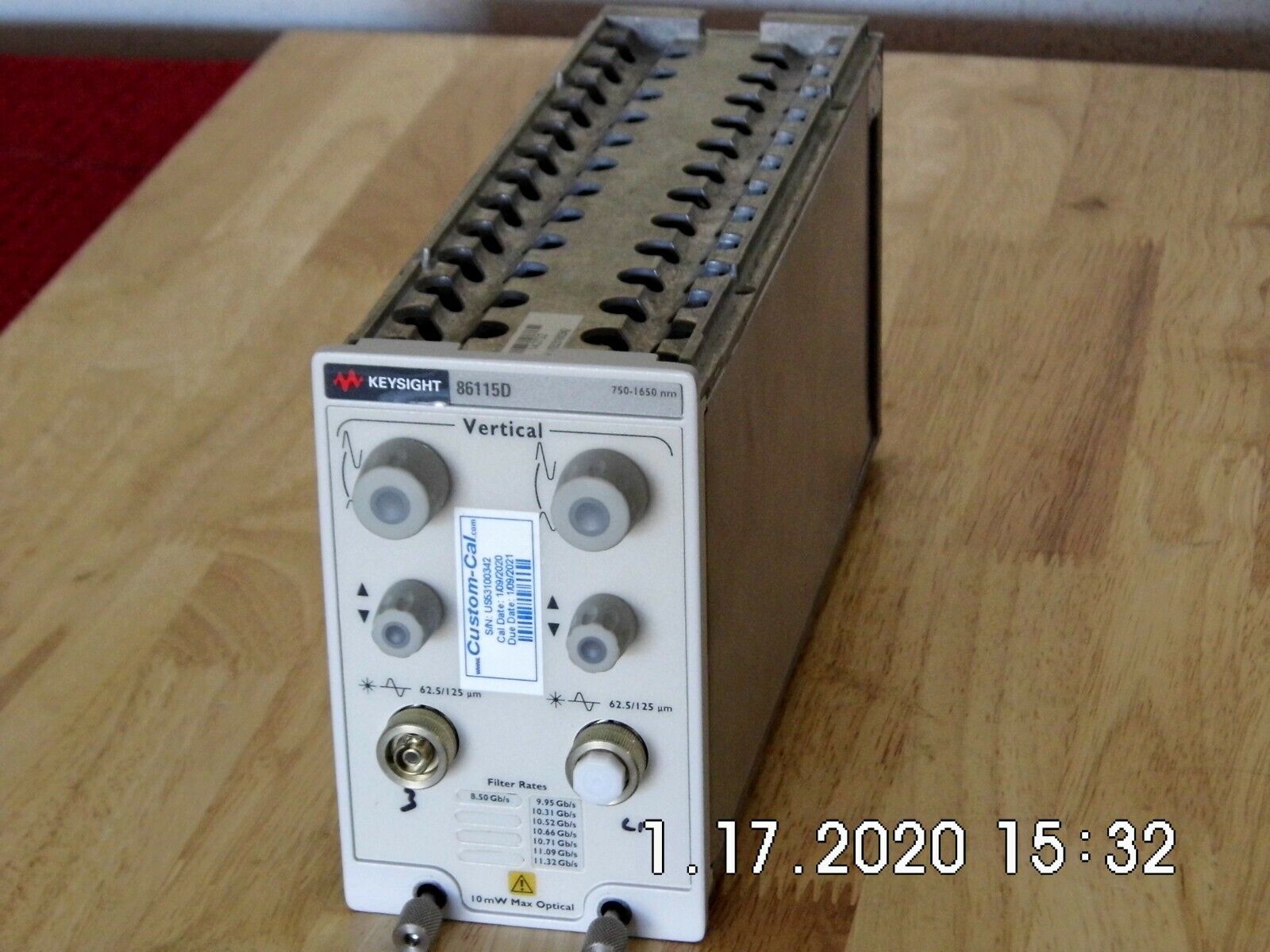 Keysight 86115D Optical Dual Module Input, Opt 102 (Dual Optical Input) NIST 