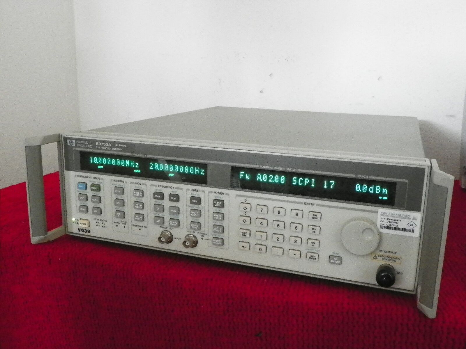 Agilent HP 83752A .01-20GHz Synthesized Signal Sweeper, 3 in stock.