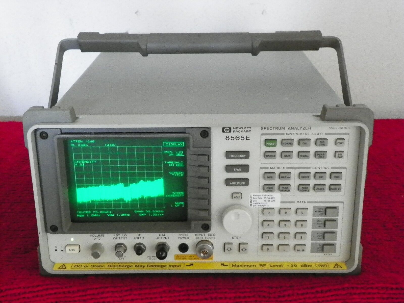 Keysight 8565E  Opt 006 Spectrum Analyzer, 30Hz-50GHz w/85620A Keysight NIST
