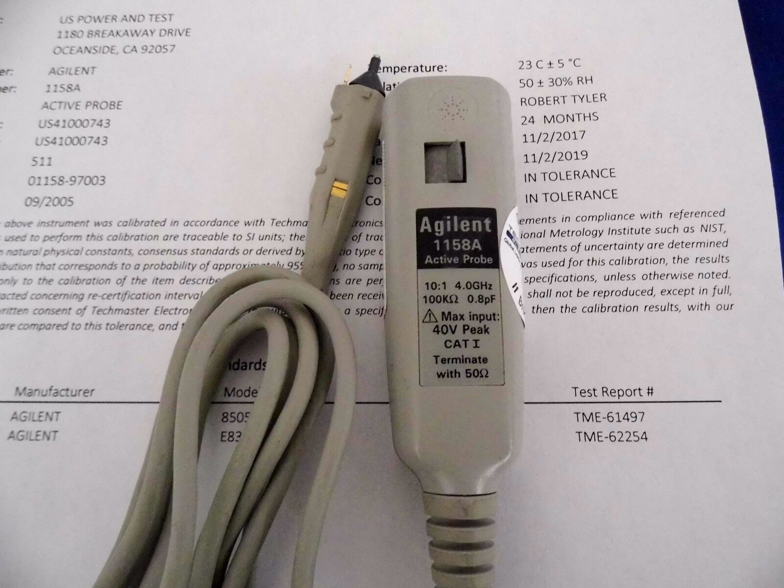 Agilent (Keysight) 1158A 4GHz Active Probe (2 in stock)
