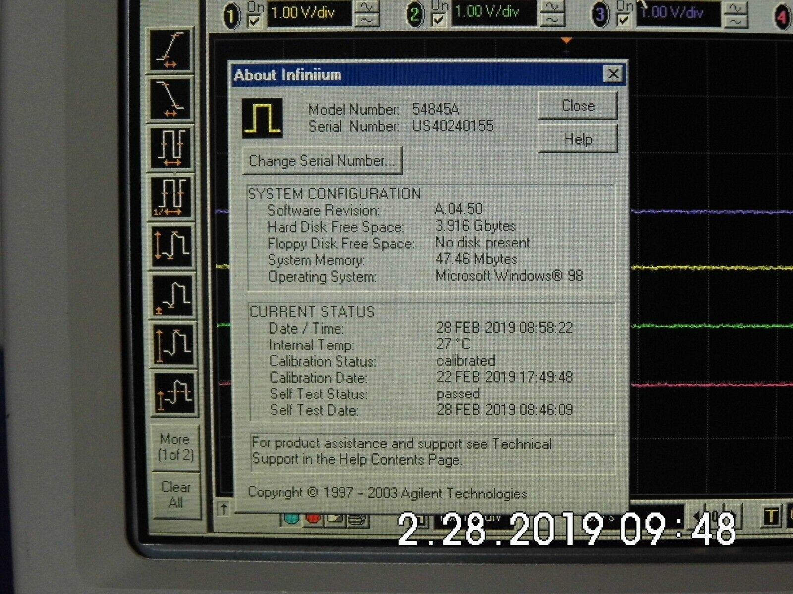 Agilent HP 54845A 1.5Ghz 8Gs/s Oscilloscope 