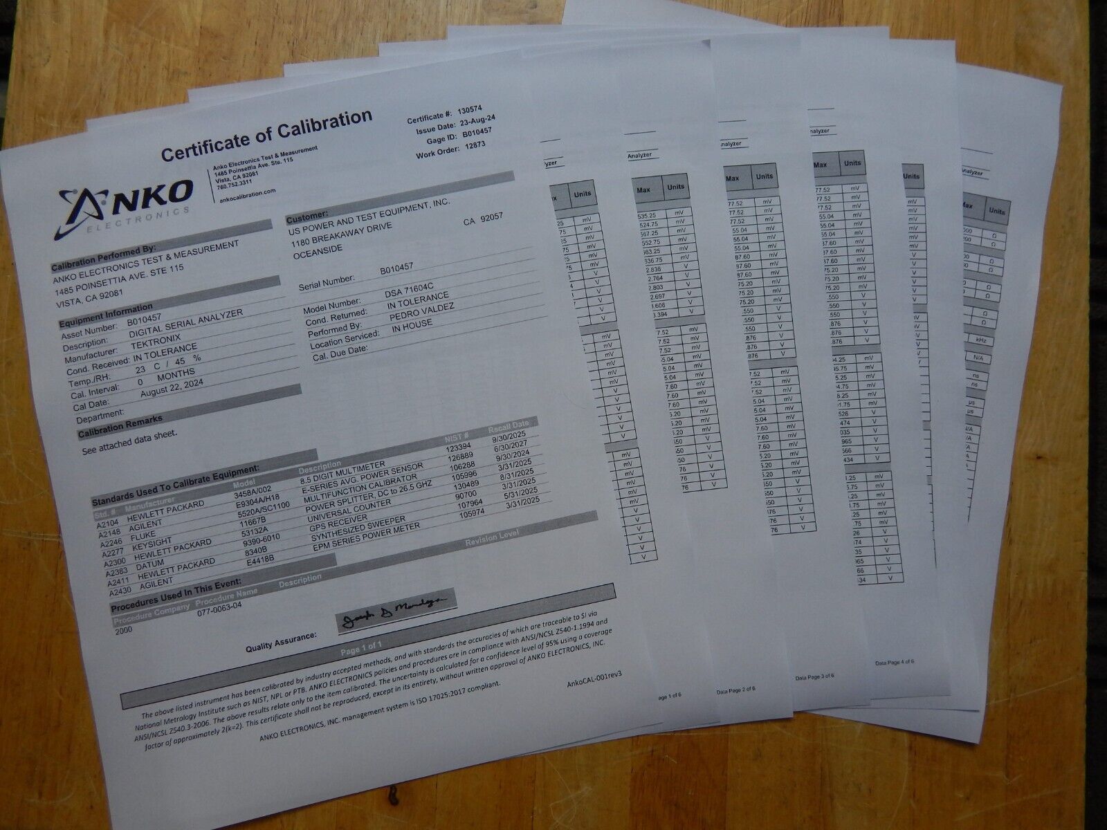 Tektronix DSA71604C 16Ghz 100GS/s Oscilloscope w/opt's NIST cal'ed w/data