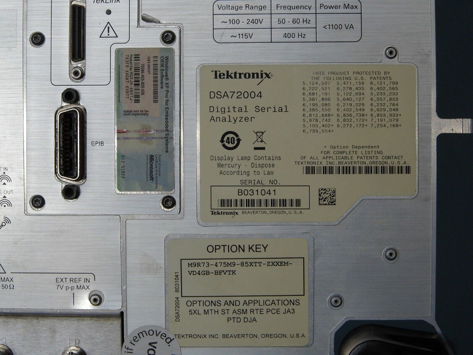 Tektronix DSA72004 Oscilloscope  5XL MTH ST ASM RTE PCE PTD DJA ISO17025