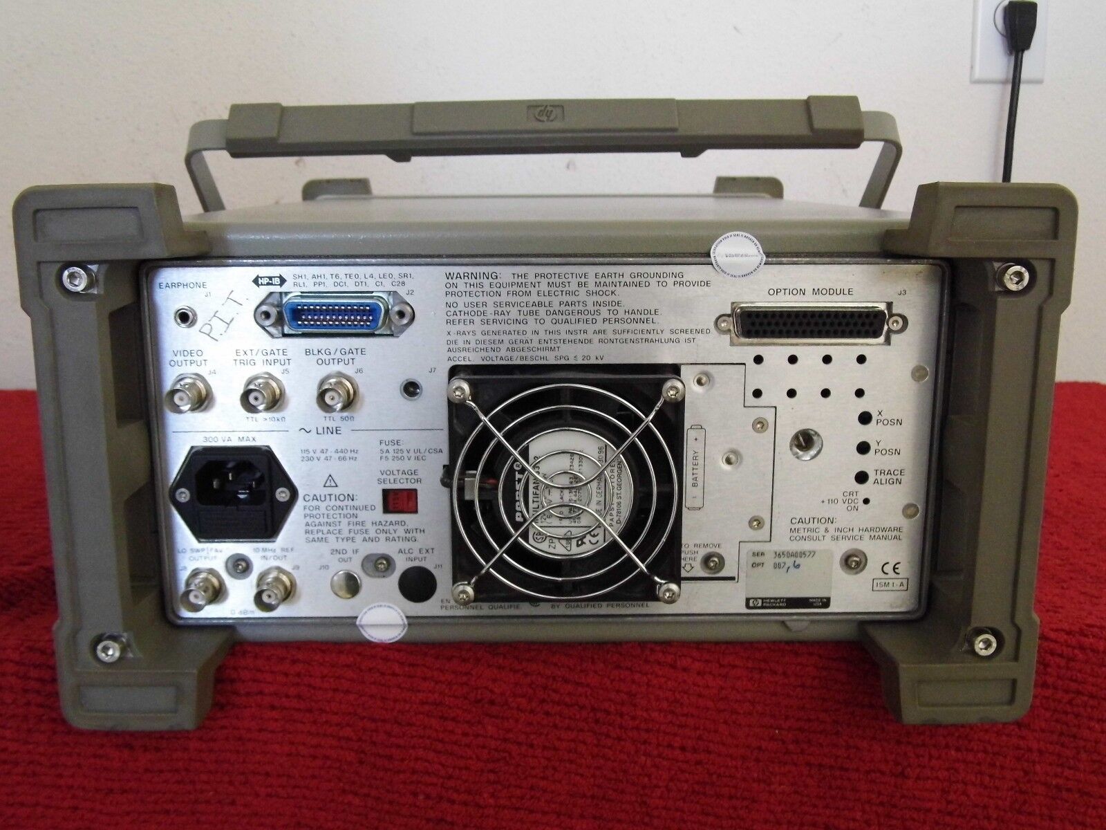 Agilent 8565E opt's 006/007 Spectrum Analyzer, 30Hz to 50GHz  NIST w/DATA