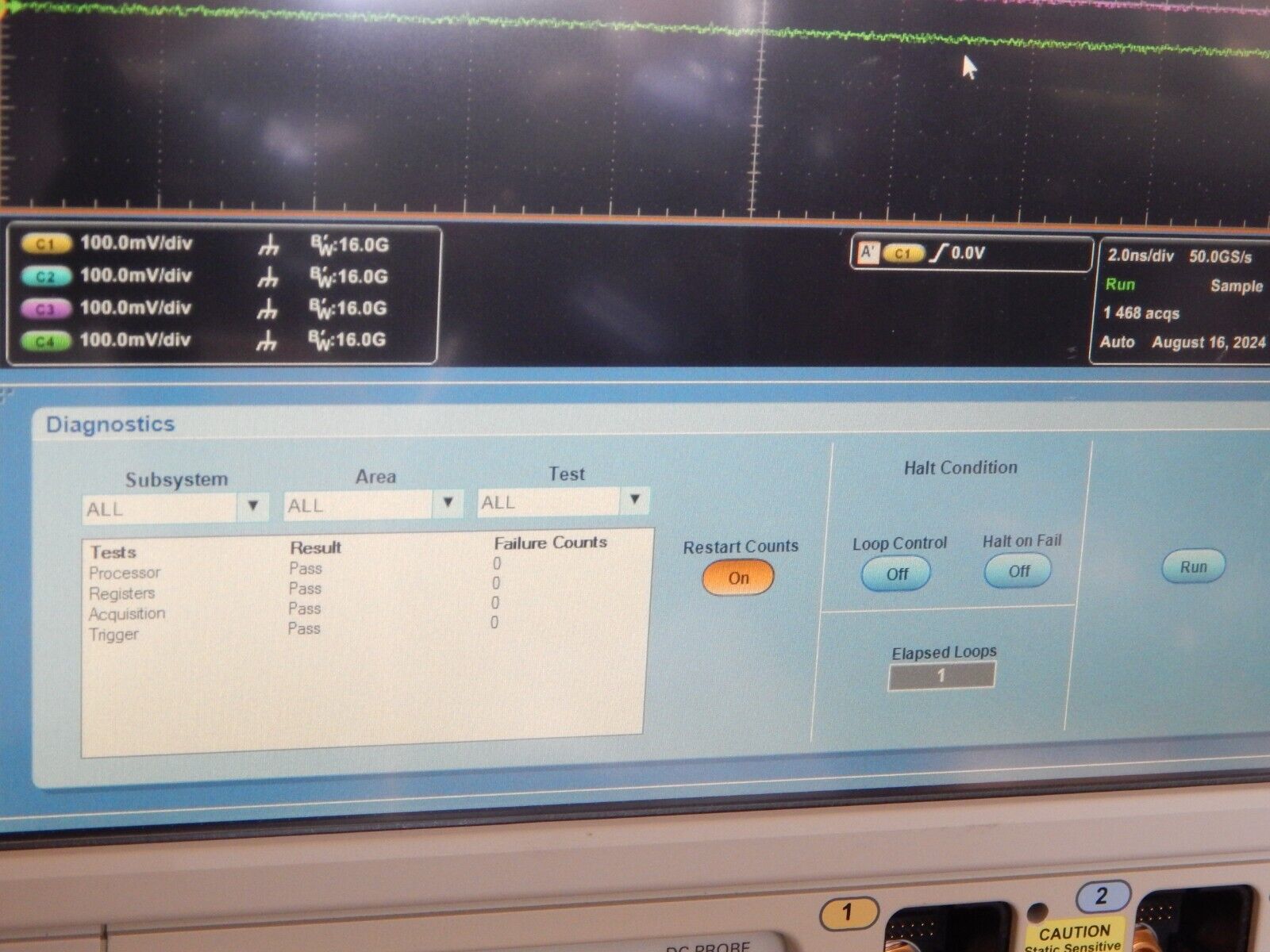 Tektronix DSA71604C 16Ghz 100GS/s Oscilloscope w/opt's NIST cal'ed w/data