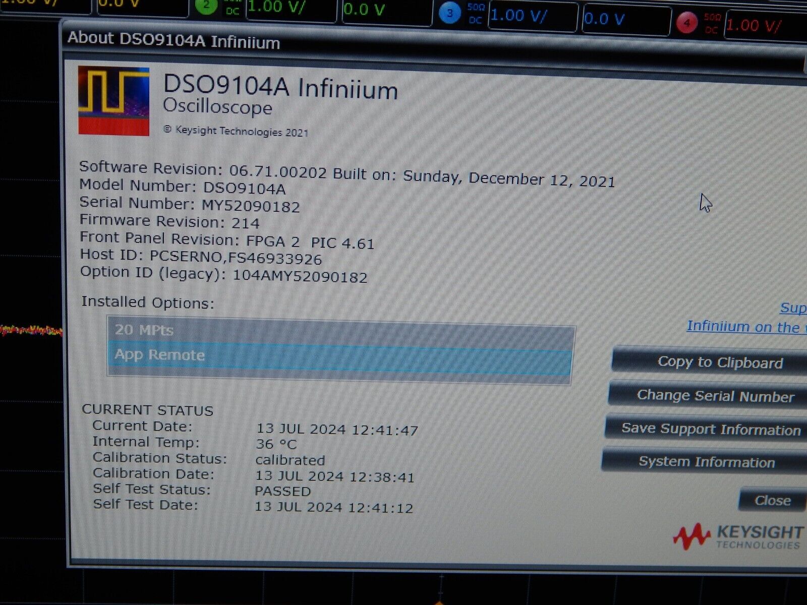 Agilent DSO9104A 1 GHz 20GS/s Oscilloscope