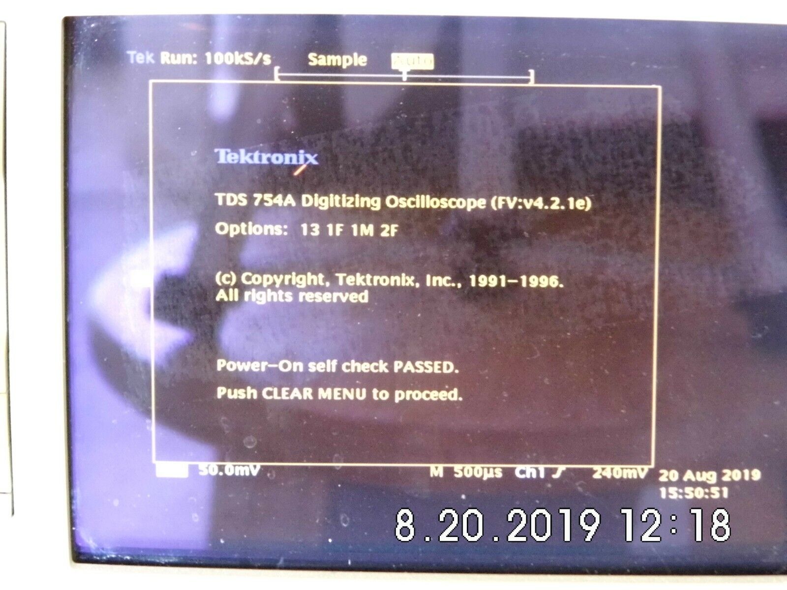 Tektronix 4 channel TDS754A 500MHz 2GSa/s oscilloscope 13 1F 1M 2F