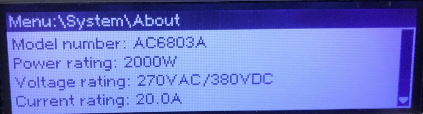 AC6803A Basic AC Power Source, 2000VA,270V,10A 30 Day warranty, 3 stock