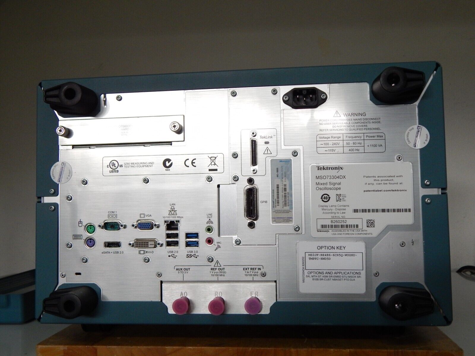 Tektronix MSO73304DX 33GHz, 100Gs/s, 4+16 Ch., mso oscilloscope,CAL,WIN7, NIST