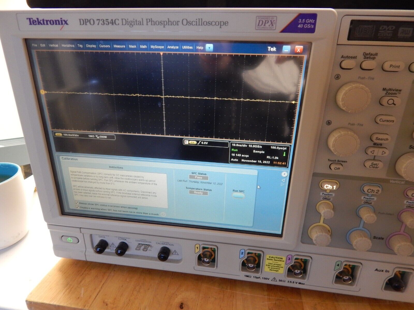 Tektronix DPO7354C 4 Channel 3.5GHz Phosphor Oscilloscope,NIST cal'd