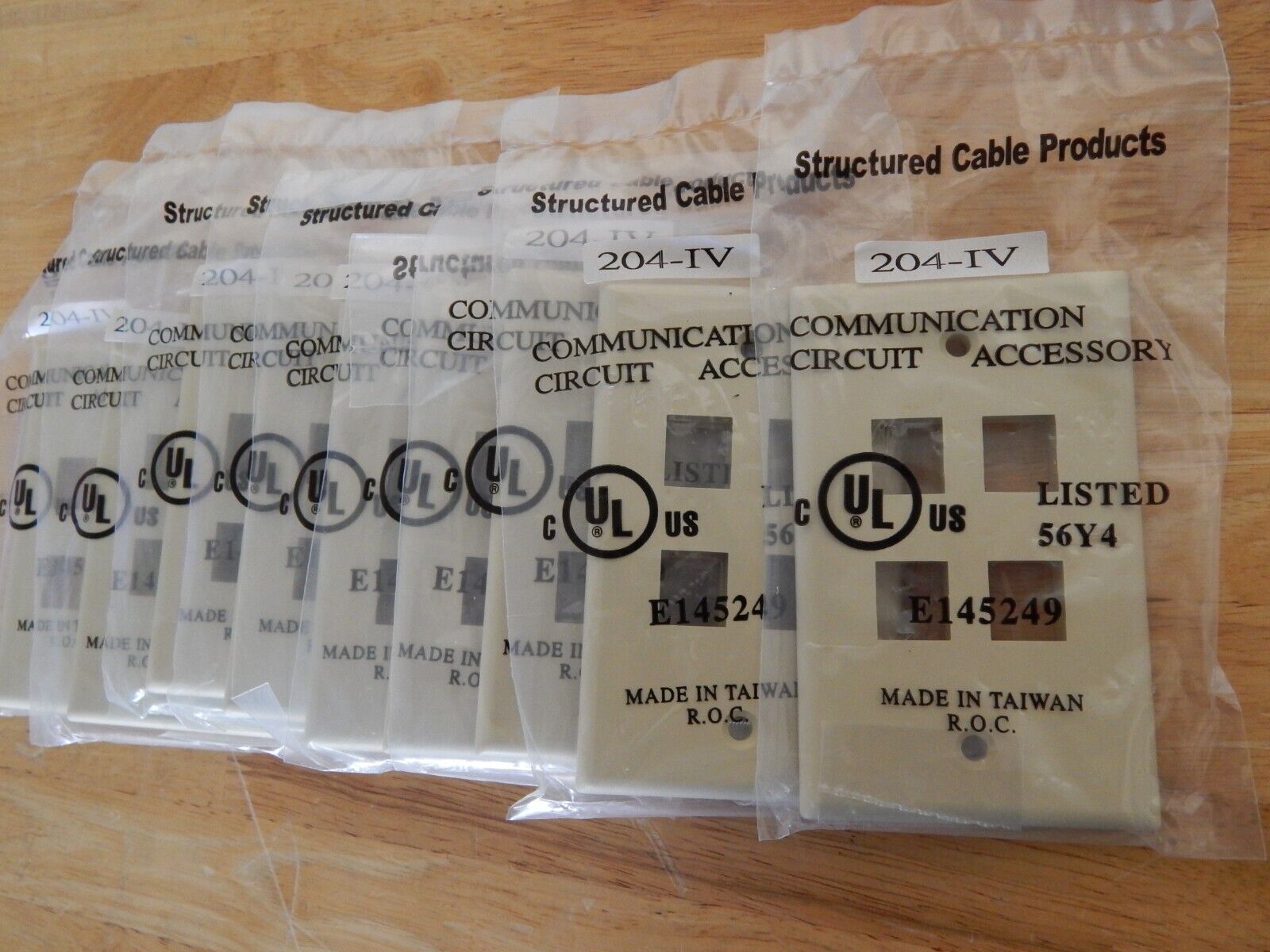 Communication Circuit Accessory Plate, E145249, 204-IV, Lot of 9, NEW