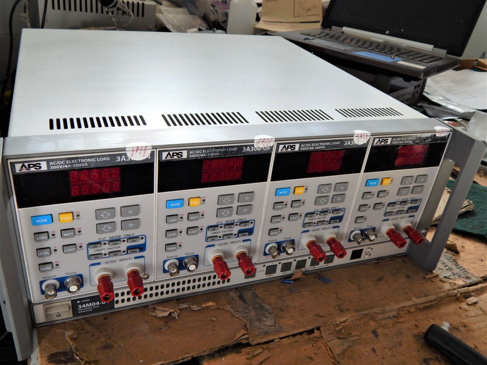 APS AC/DC Load 300V/4A-300VA 4 modules GPIB 34M04-01 Mainframe, NIST Cal'd