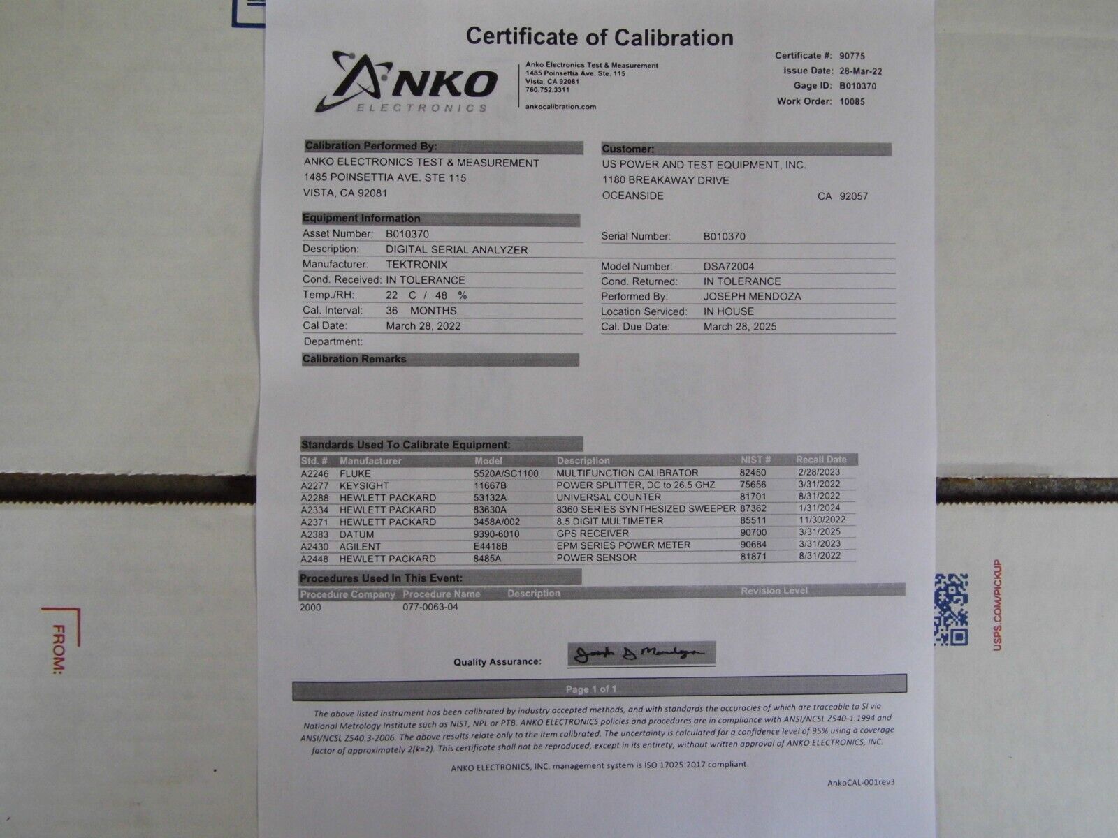 Tektronix DSA72004 Oscilloscope  5XL,MTH,PTH1,ASM,RTE,PCE,SAS,FBD,JA3,TDSPTD,DJA