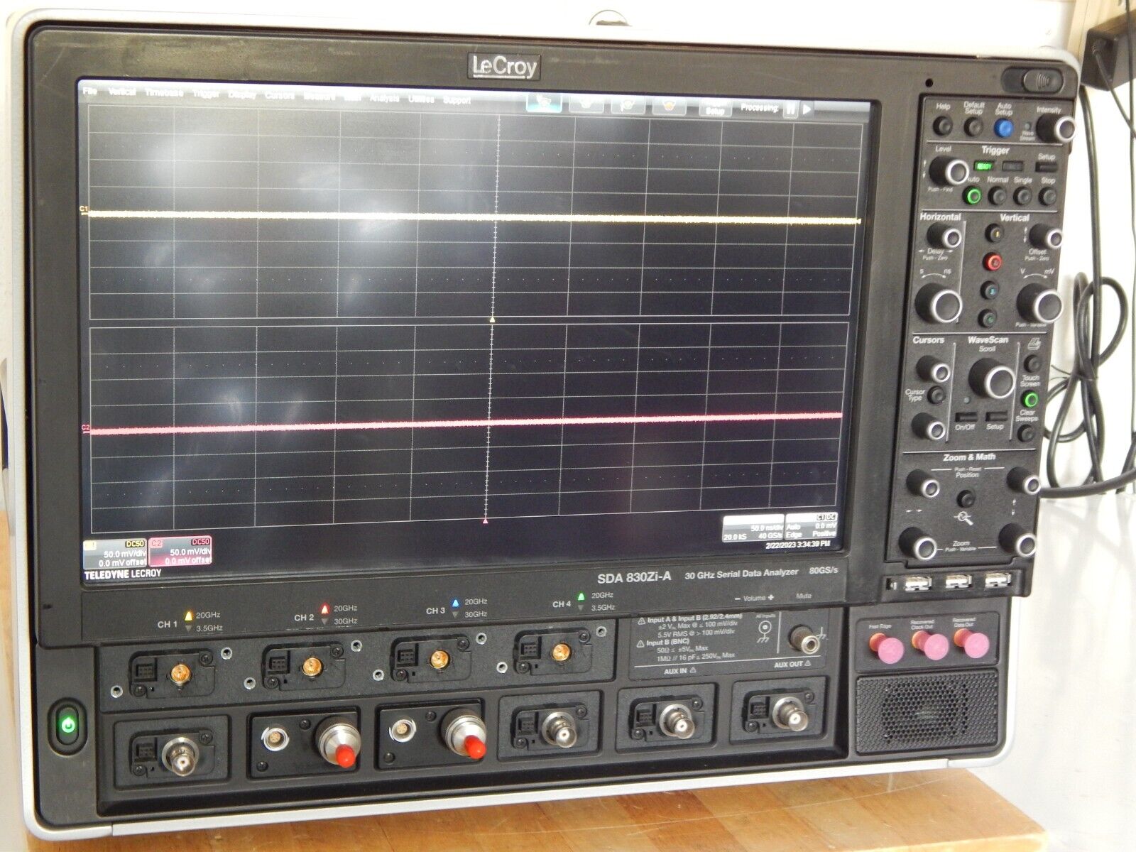LeCroy SDA830Zi-A oscilloscope w/mfg cal & data 2/23 option loaded, WIN 10