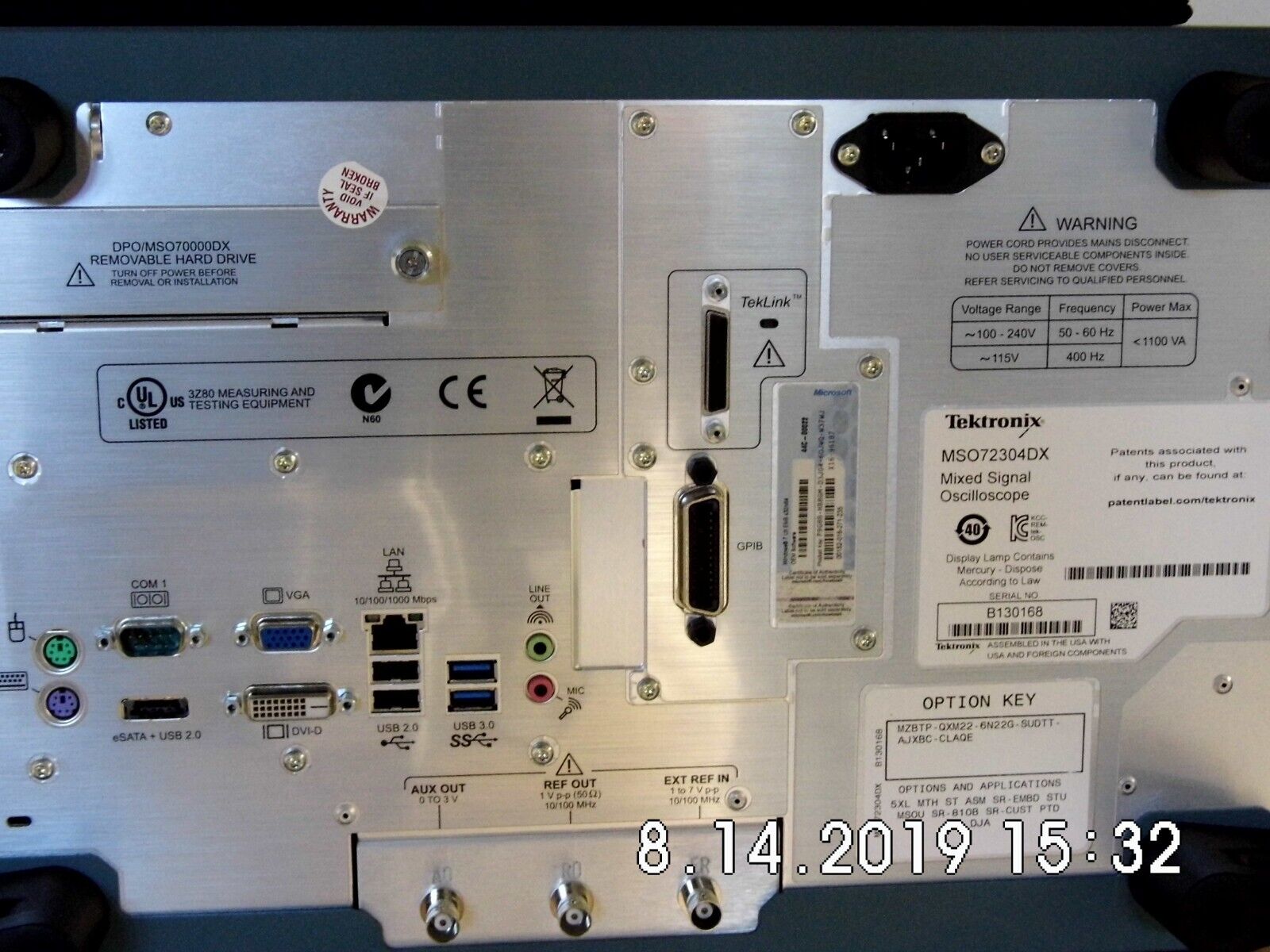 Tektronix MSO72304DX 23GHz, 100Gs/s, 4+16 Ch., mso oscilloscope,CAL
