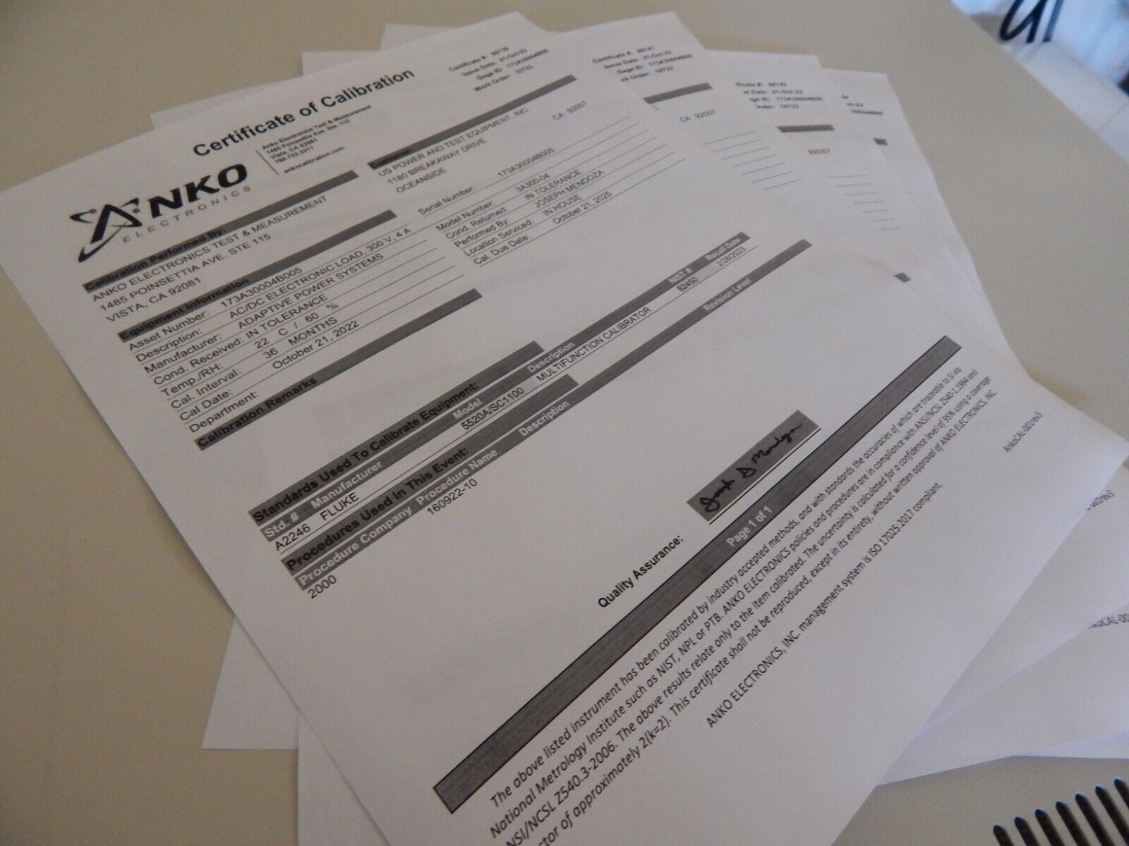 APS AC/DC Load 300V/4A-300VA 4 modules GPIB 34M04-01 Mainframe, NIST Cal'd