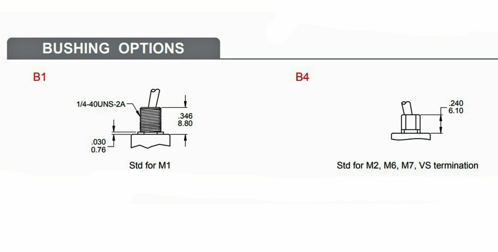 1 lot of 25pc Miniature Toggle Switch  IP67 On/On 3P 5A120V UL 1AS1T2B4M2CES
