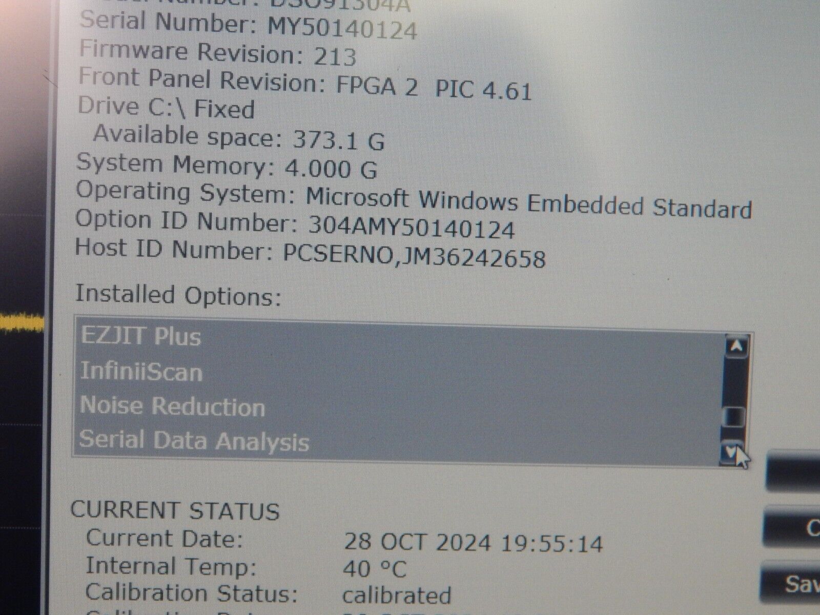 Agilent DSA91304A Oscilloscope  13Ghz 40Gs/s, 12 options, OEM cal, MY50140124