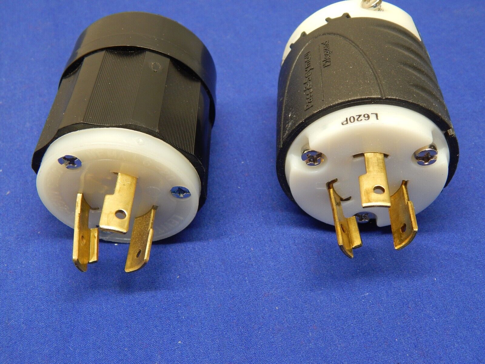 NEMA L6-20P Replacement 20 A 250 V Male Twist Lock 3 Wire Plug, Lot of 2