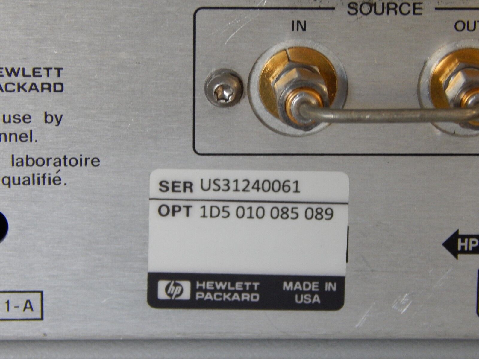 HP / Agilent 8722D Network Analyzer Options 010, 1D5, 085, 089. s/n US31240061