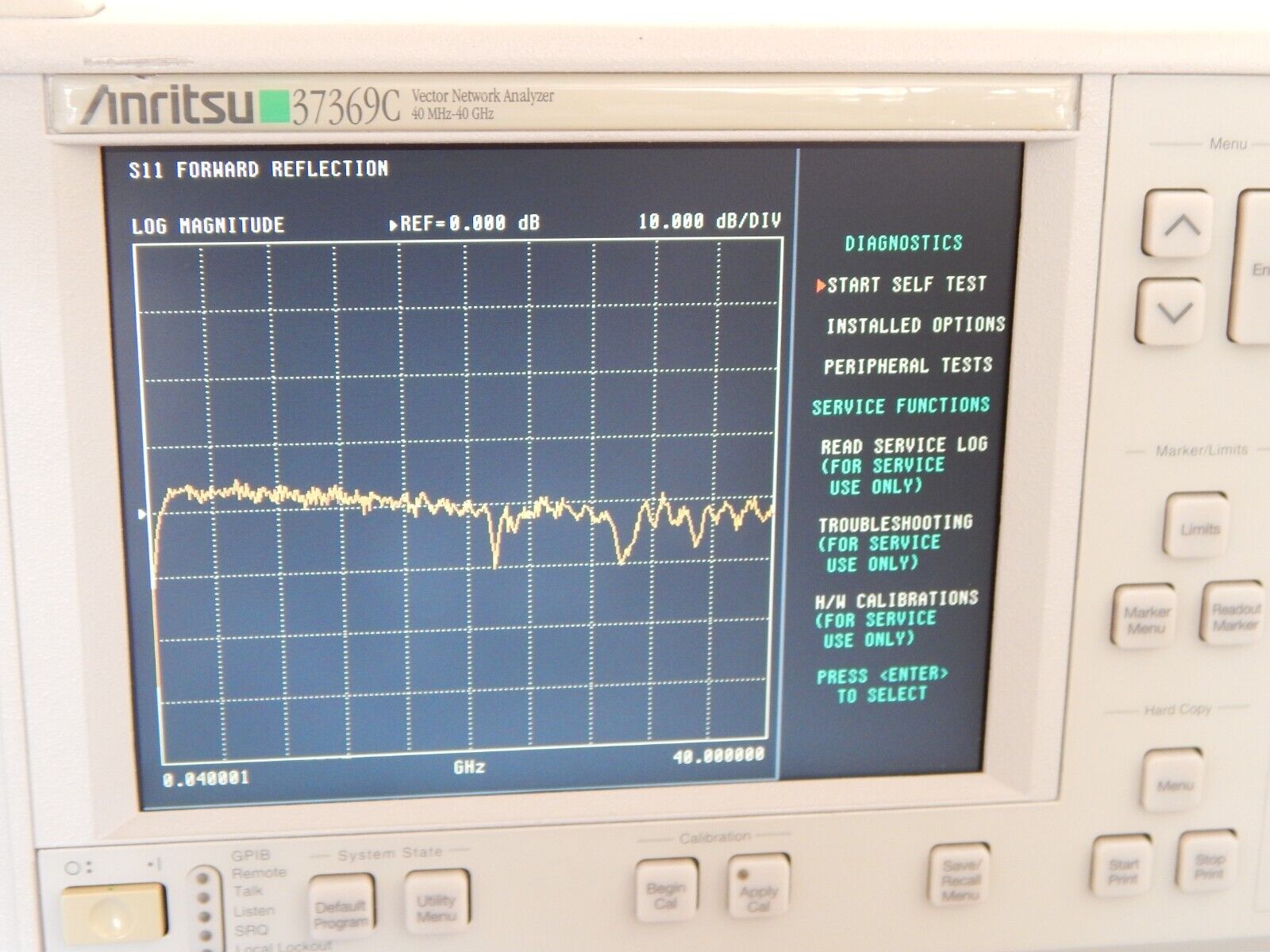 Anritsu 37369C Vector Network Analyzer, 40 MHz to 40 GHz, Options 2, 6, 11