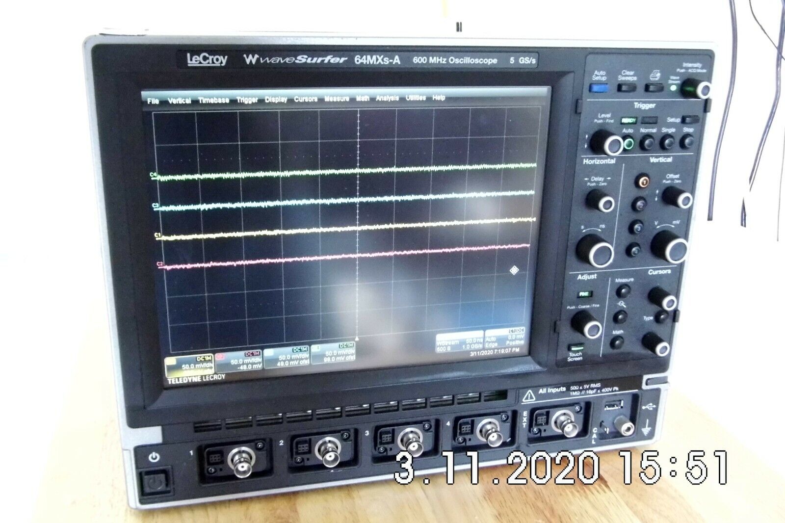 Lecroy Wavesurfer 64MXs-A Touchscreen Oscilloscope 600MHz 5GS/s 4CH 