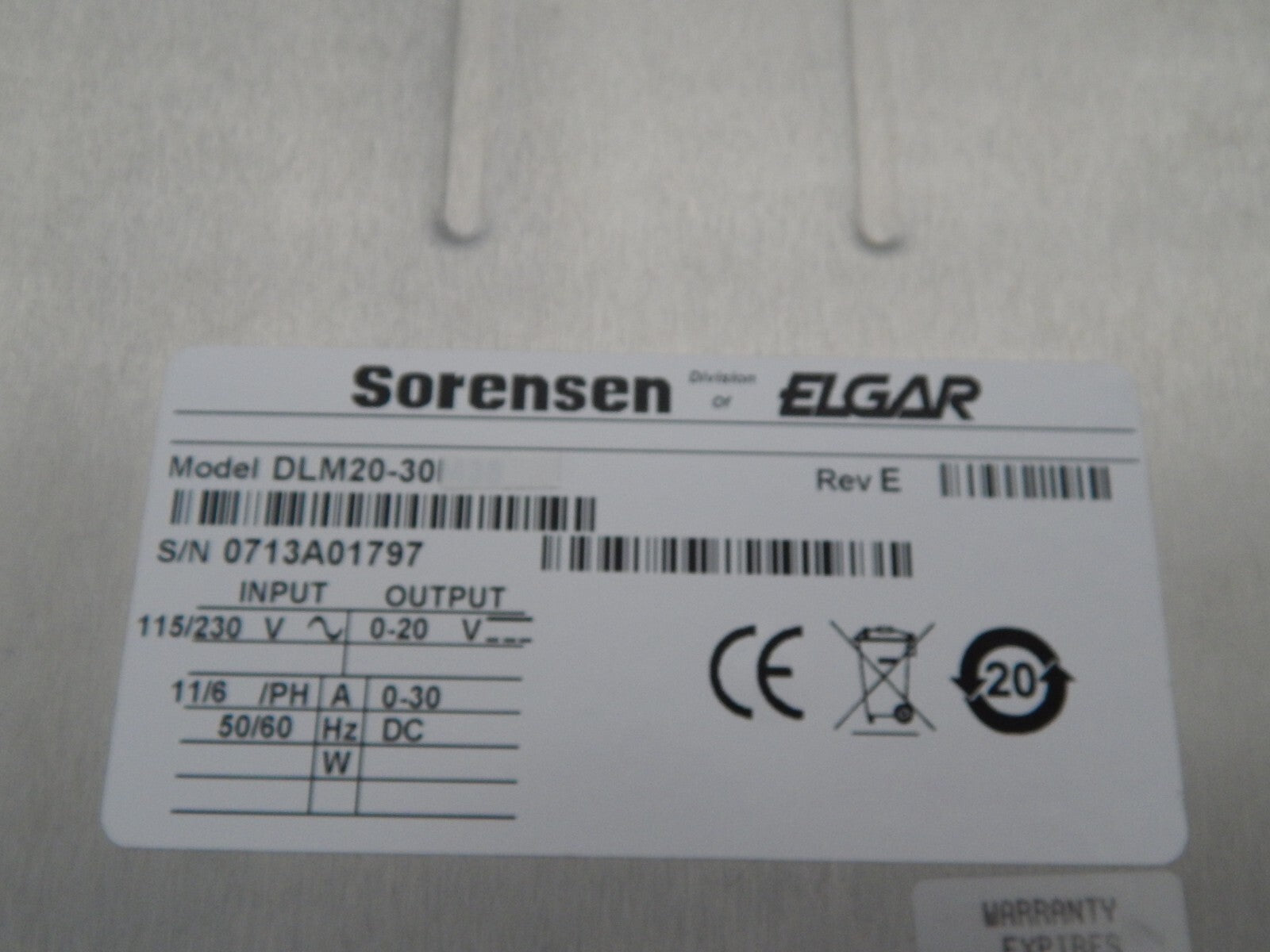 Sorenson Power Supply DLM 20-30 20Vdc 30A, fully tested