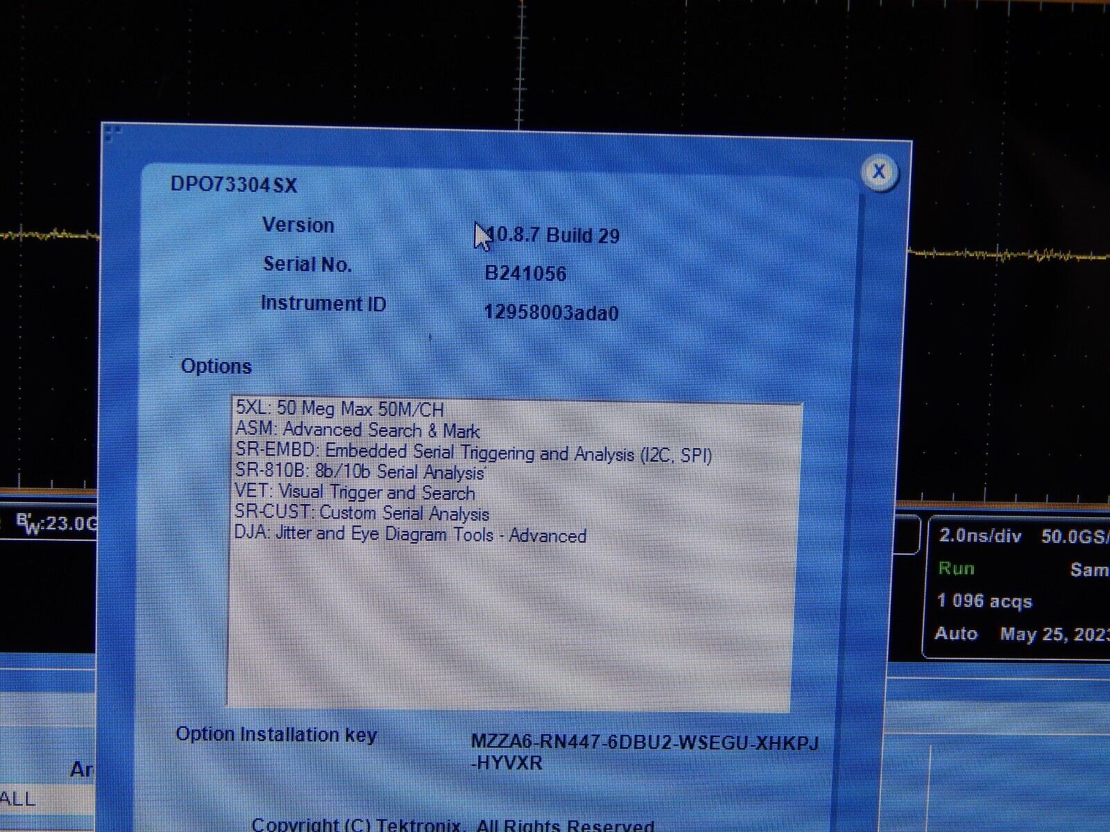 Tektronix DPO73304SX 33GHz, 100GS/s Tektronix NIST cal. w/data, 30 day wrnty