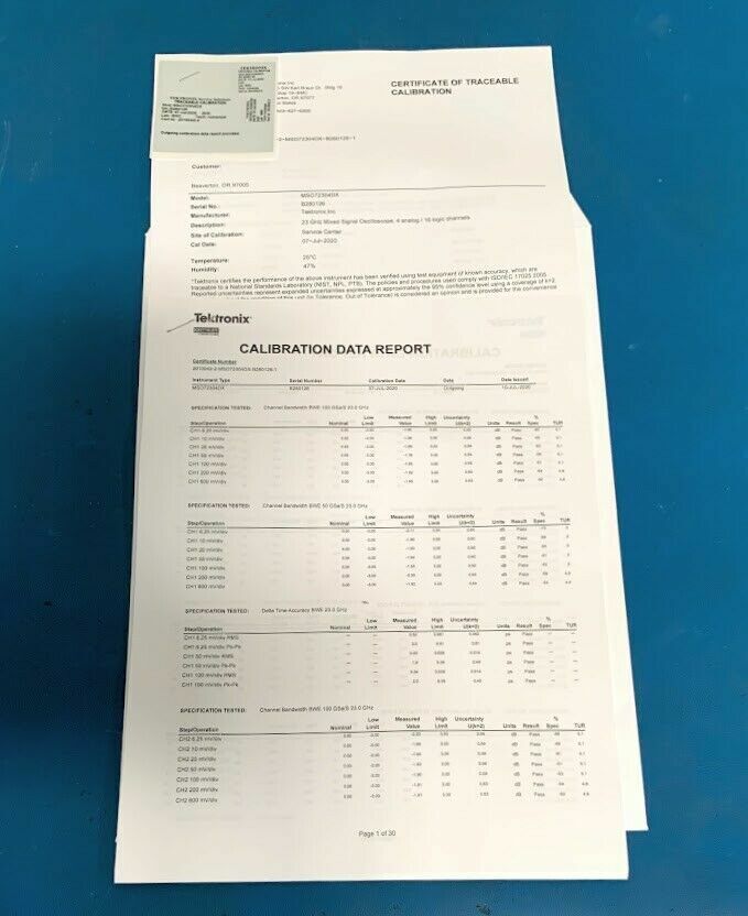 MSO72304DX 23GHz, 100Gs/s, 4+16 Channel, mso, mfg. cal w/data, WIN 10, 50XL mem