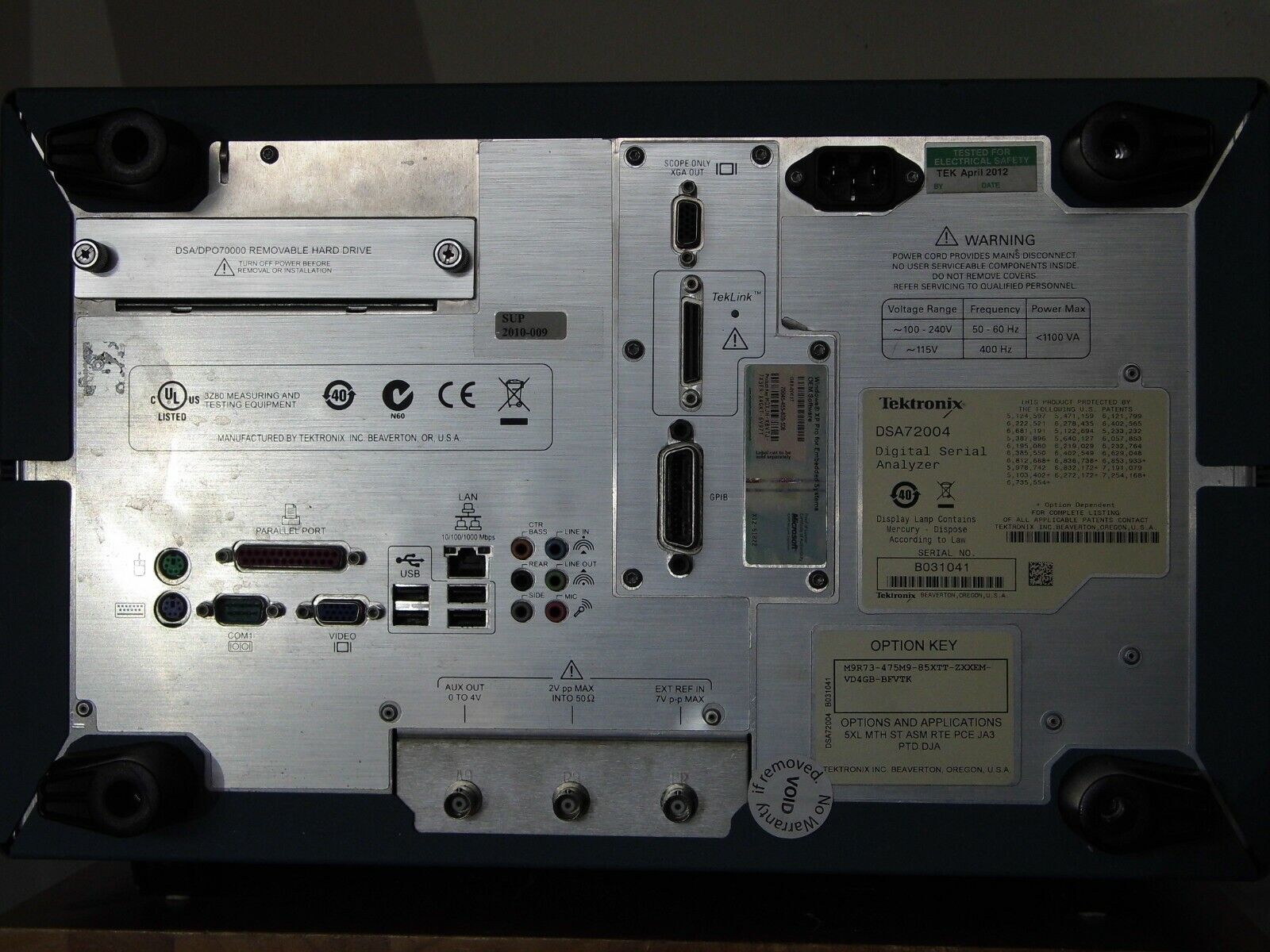 Tektronix DSA72004 Oscilloscope  5XL MTH ST ASM RTE PCE PTD DJA ISO17025