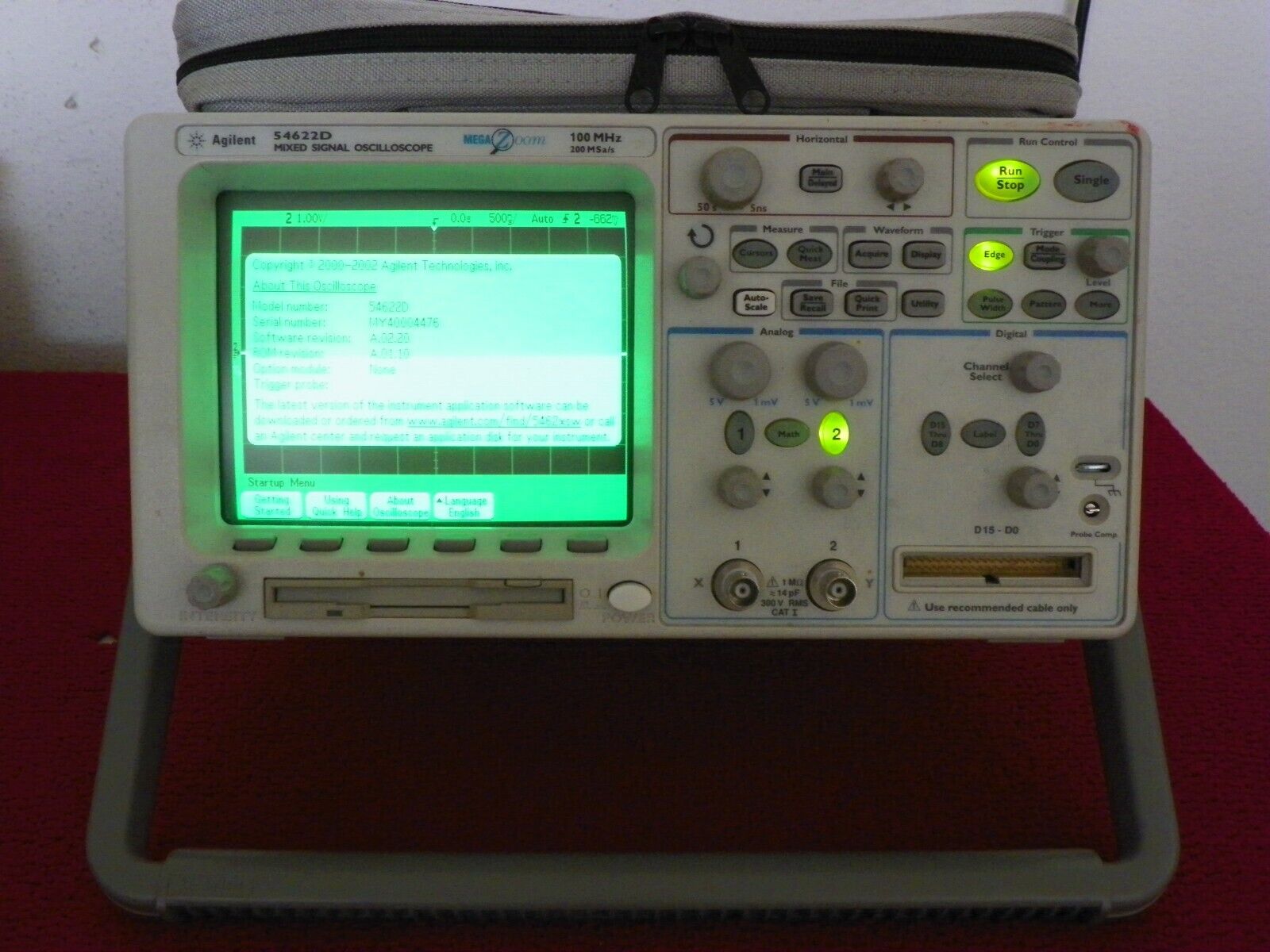 Agilent HP 54622D 2+16 channel 100 MHz MSO