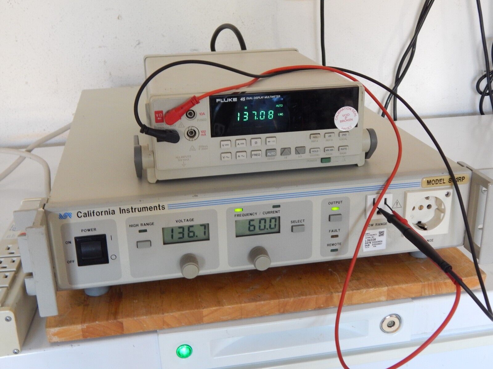 801RP-IF AC Source, 800VA, 0-270V, 45-500Hz, GPIB, 2 in stock