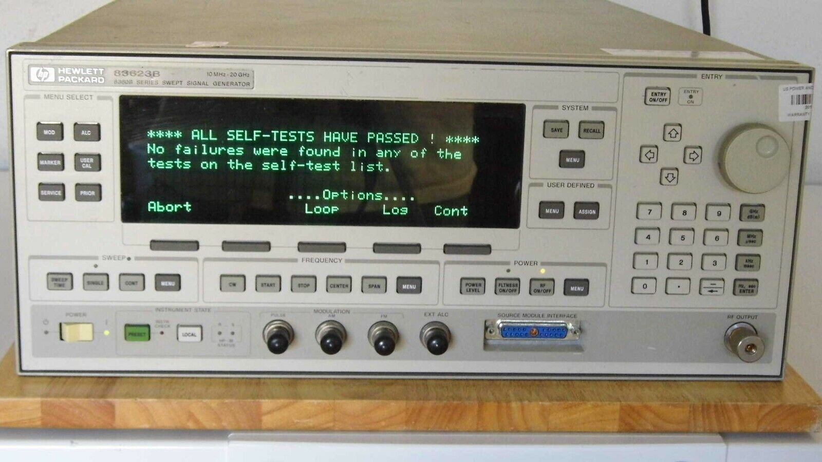 Agilent HP 83623B w/001 high power synthesized sweeper, 2 in stock